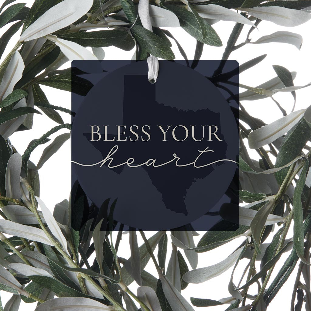 Modern Minimalist Texas Bless Your Heart | Wood Ornament | Eaches | Min 6
