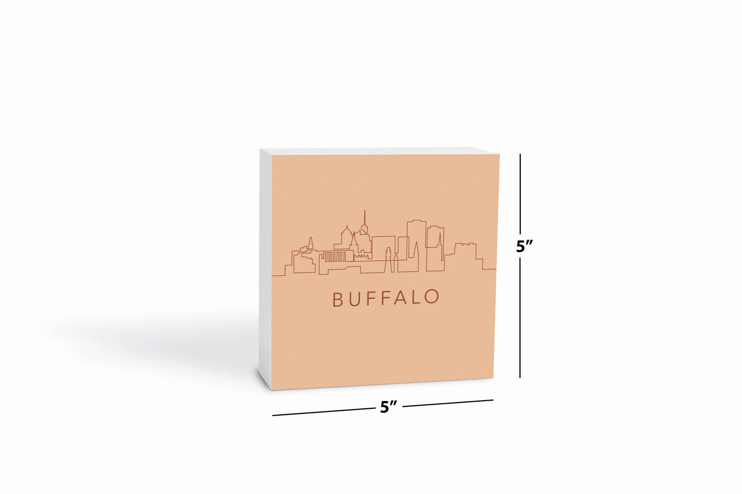 Modern Minimalistic New York Buffalo Skyline | Wood Block | Eaches | Min 4