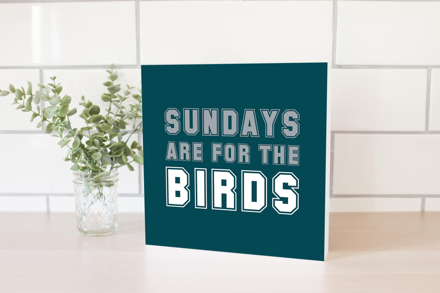 Modern Minimalist Pennsylvania Bird Sundays | Wood Block | Eaches | Min 2