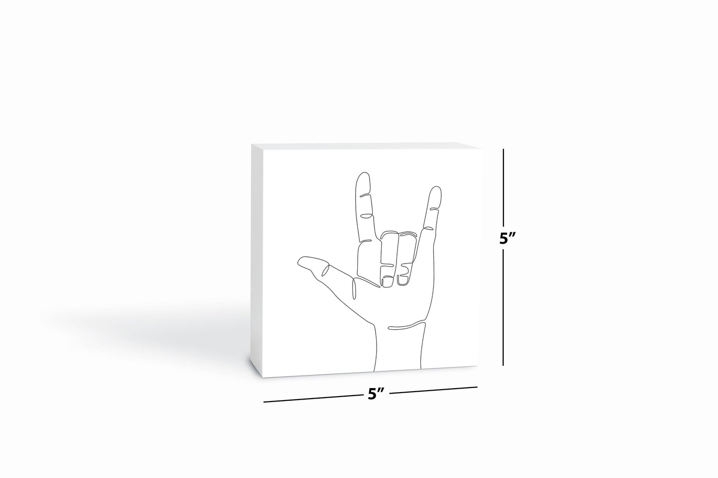 Lovehand Sign Line Drawing| Wood Block | Eaches | Min 4