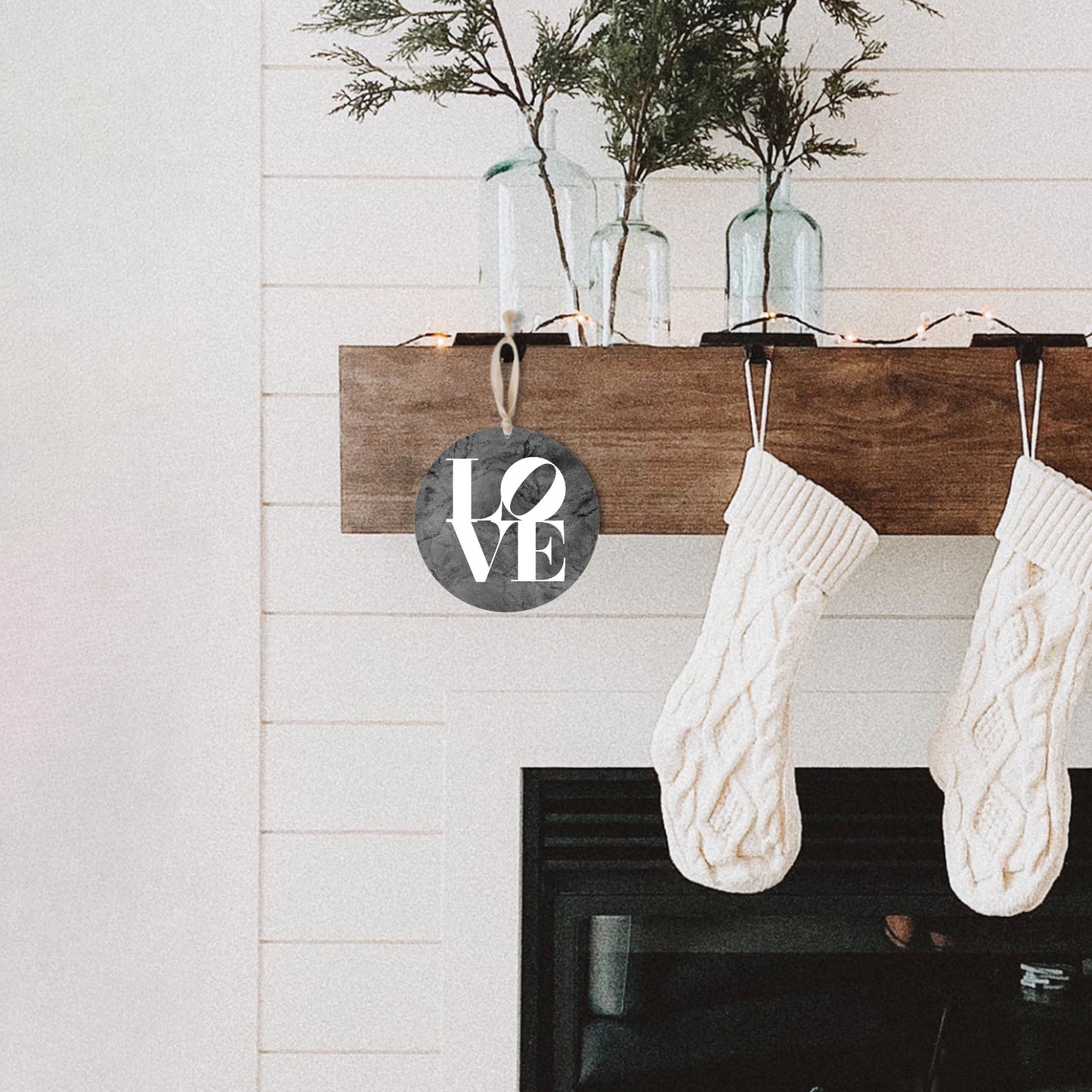 Minimalistic B&W Pennsylvania Love Dark | Wood Ornament | Eaches | Min 1