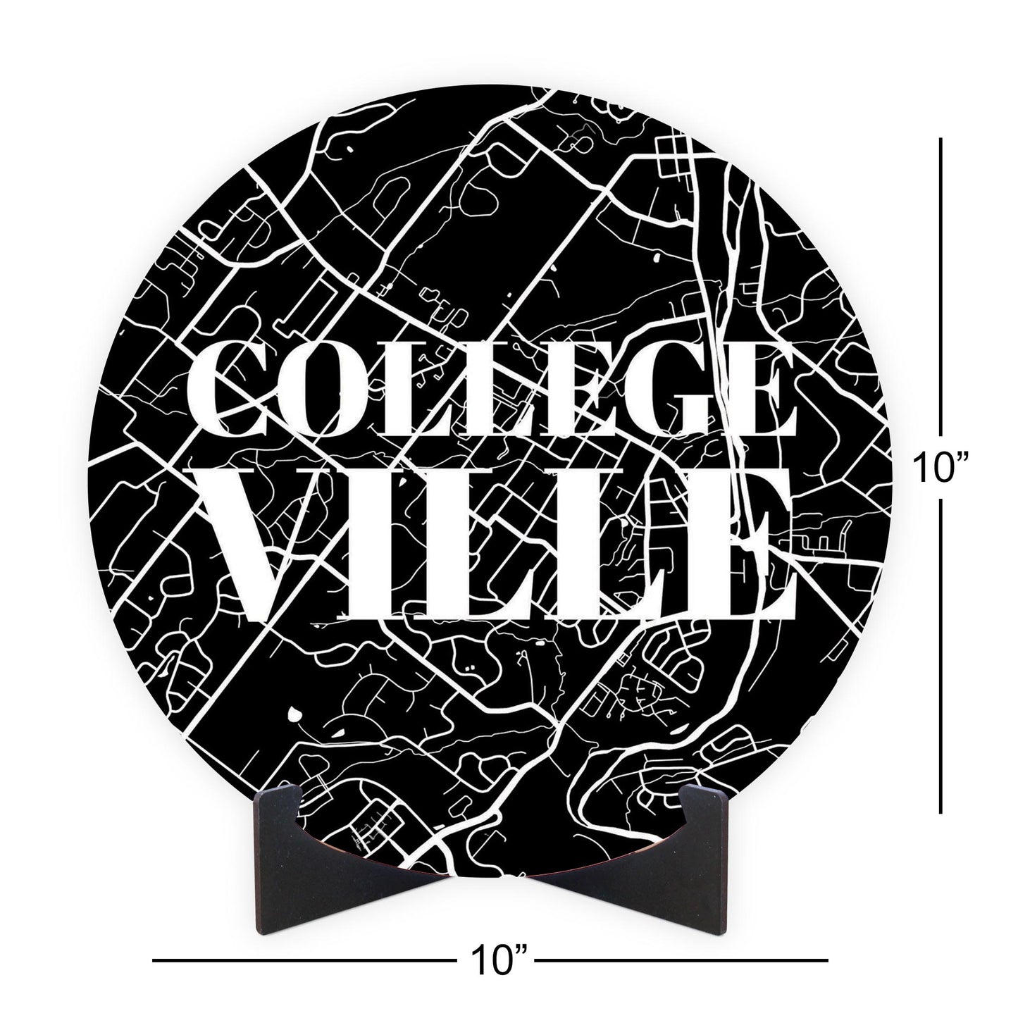 Minimalistic B&W Pennsylvania Collegeville Map | Wood Sign | Eaches | Min 1