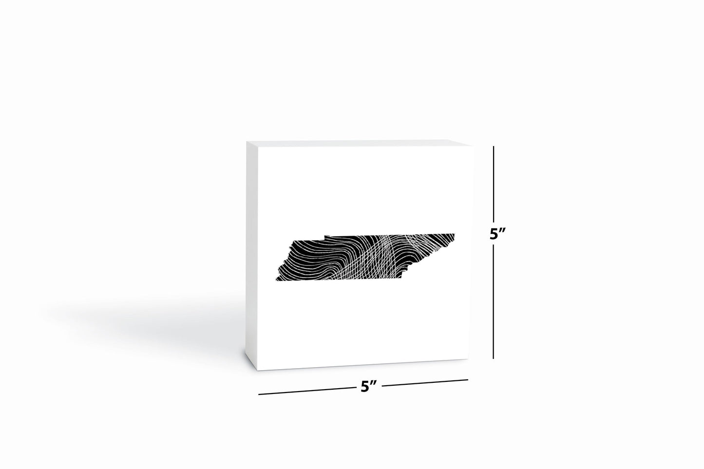 Minimalist B&W Tennessee State Shape | Wood Block | Eaches | Min 4