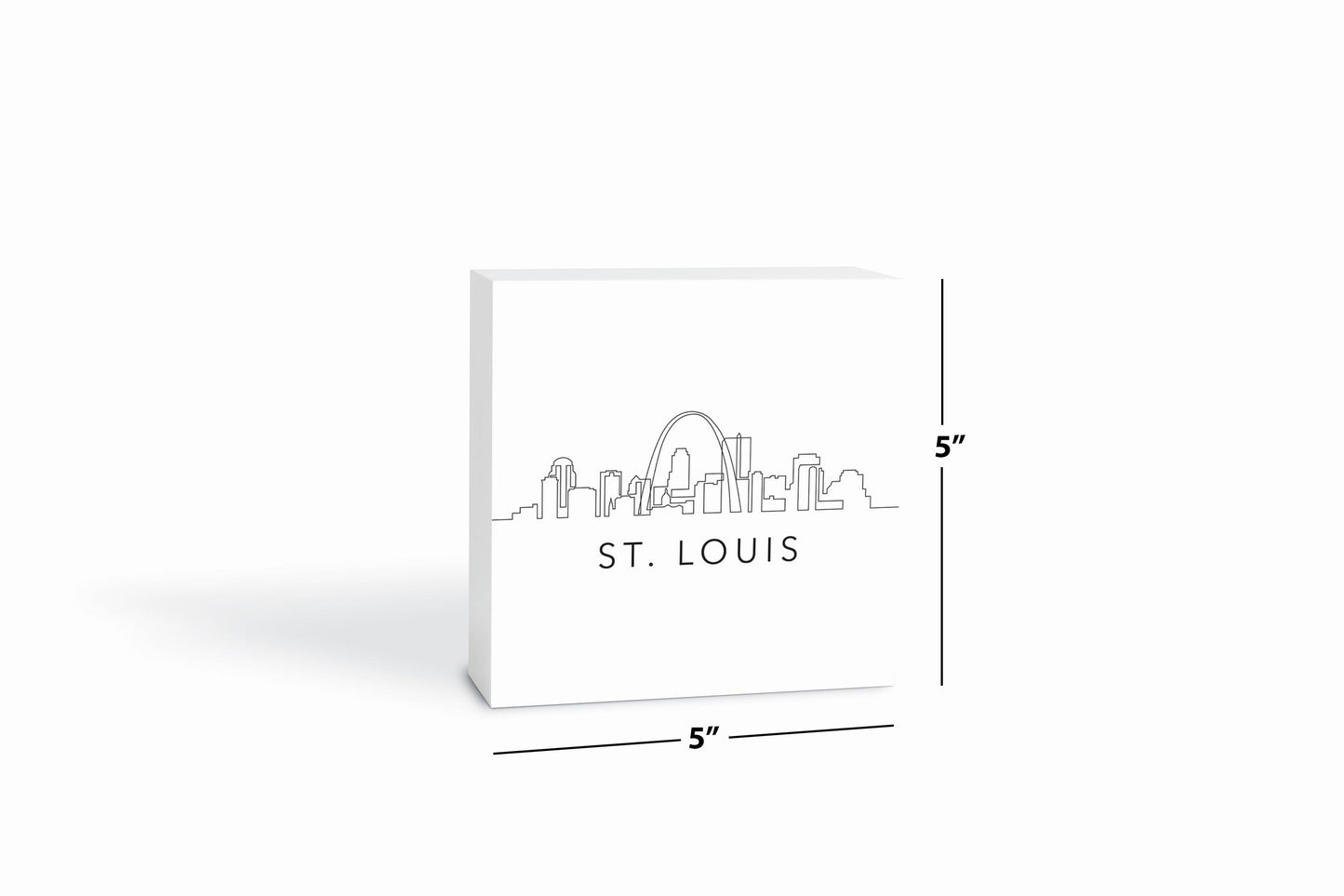 Minimalist B&W Missouri St Louis Skyline | Wood Block | Eaches | Min 4