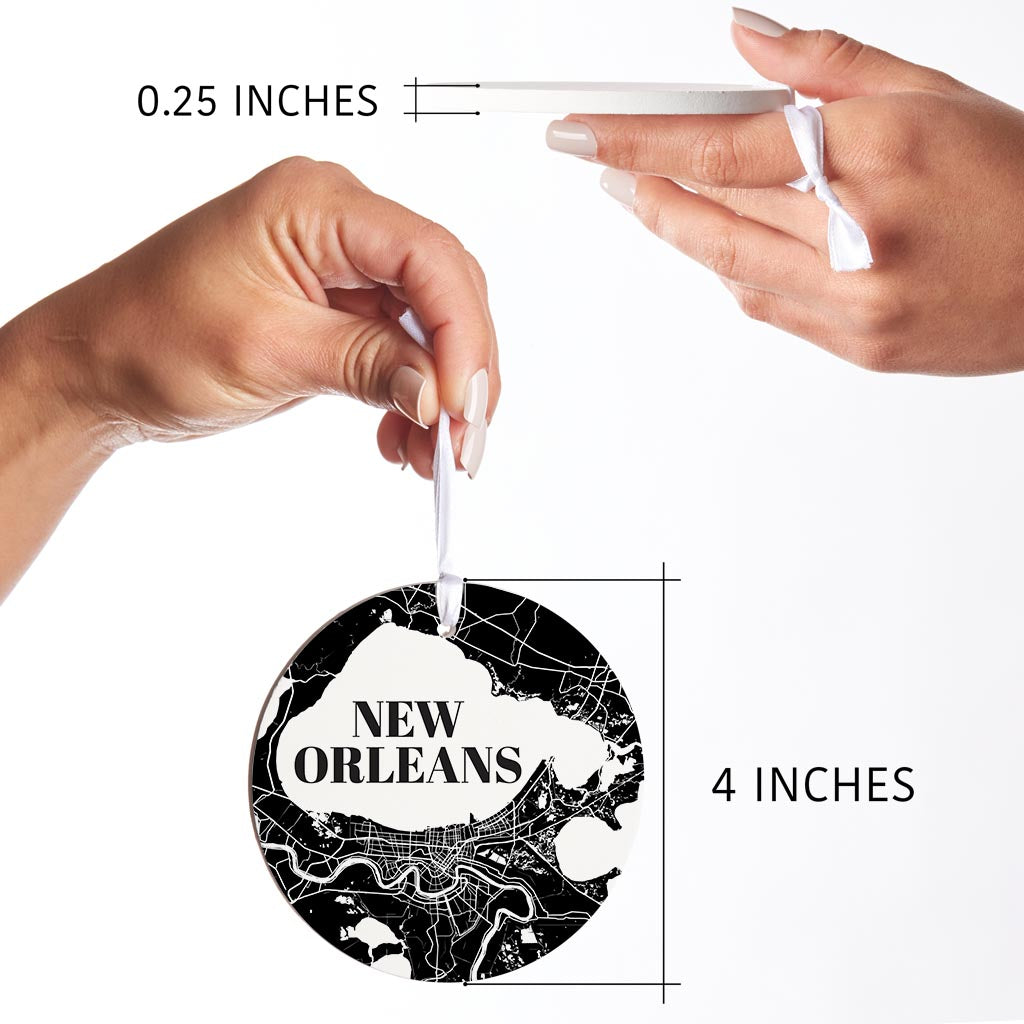 Modern Louisiana New Orleans Map| Wood Ornament | Eaches | Min 6
