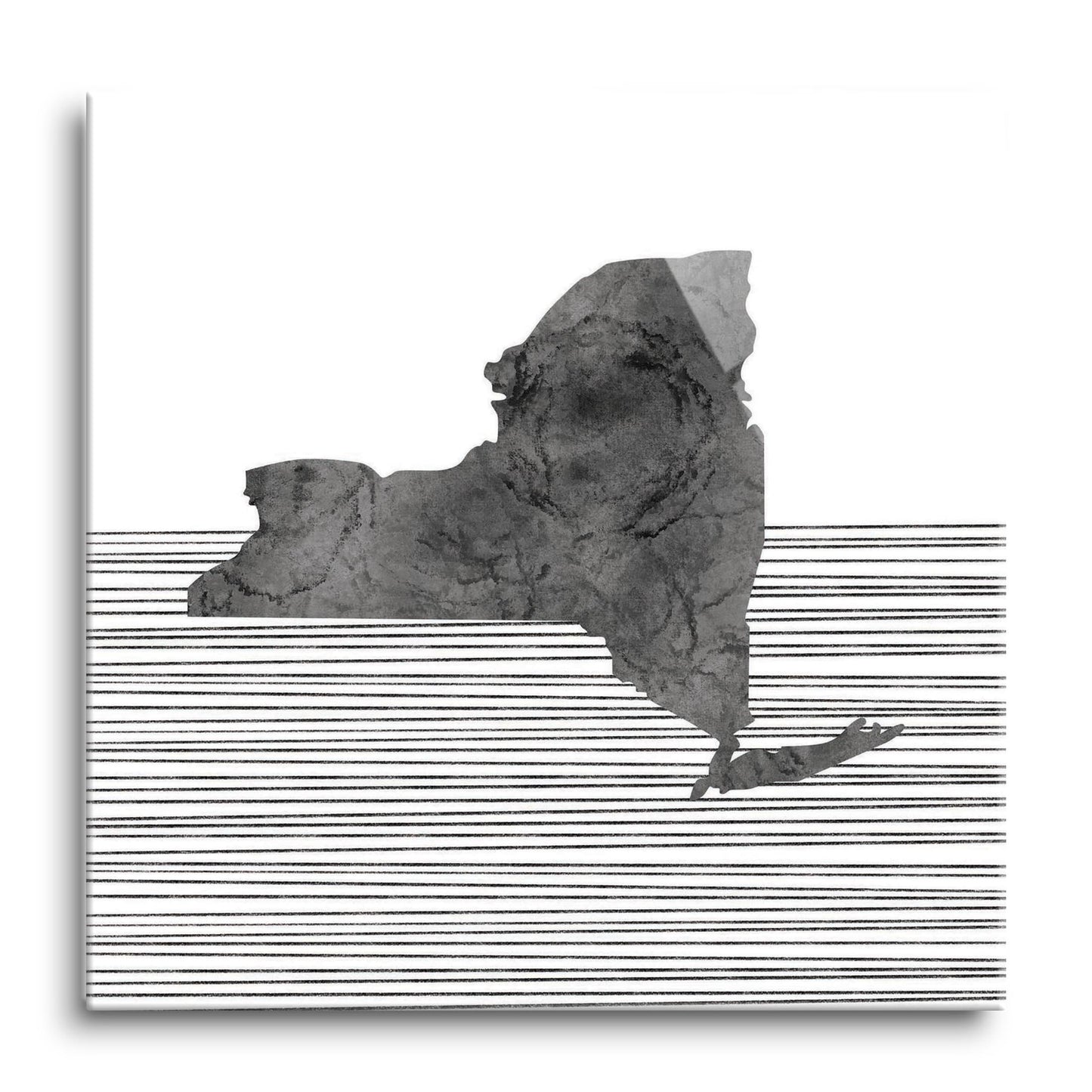 Minimalistic B&W New York Shape Straight Lines | Hi-Def Glass Art | Eaches | Min 1