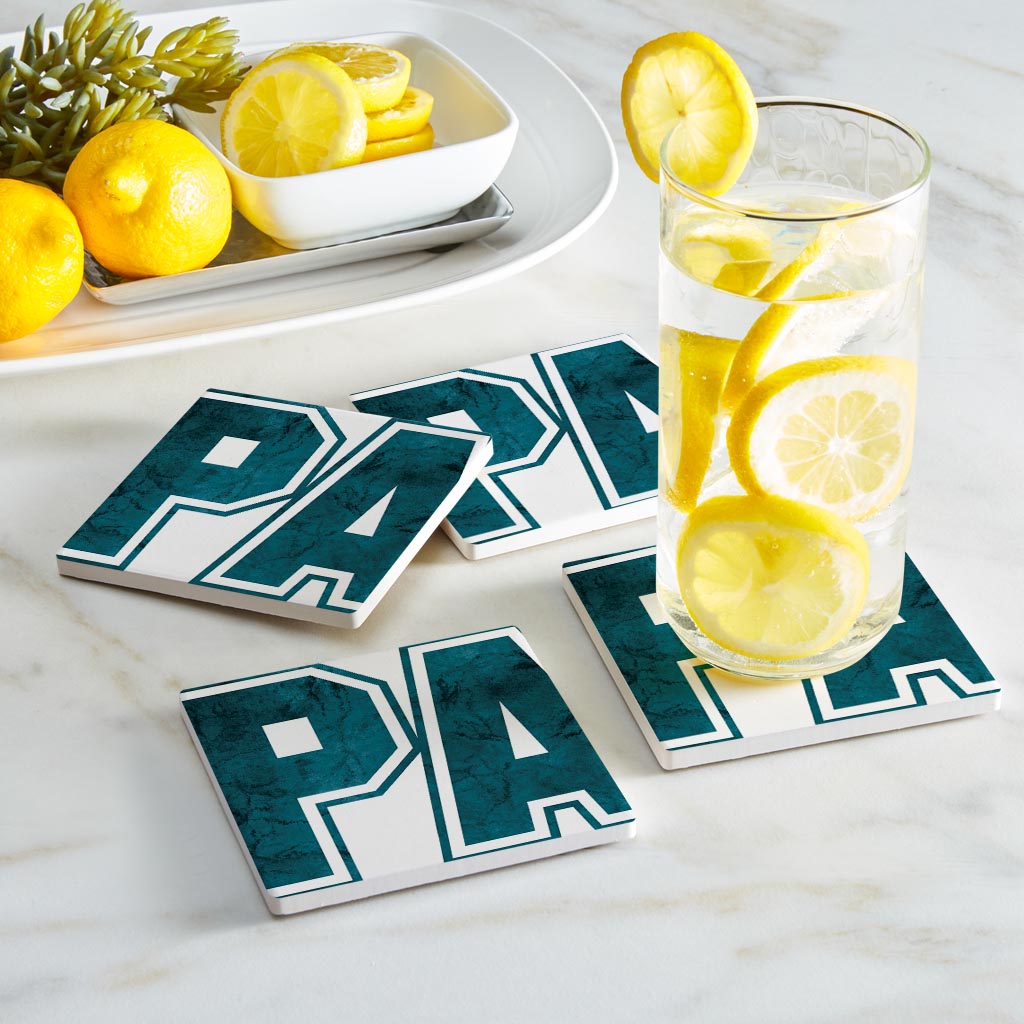 Modern Minimalist Pennsylvania White Initials | Absorbent Coasters | Set of 4 | Min 2