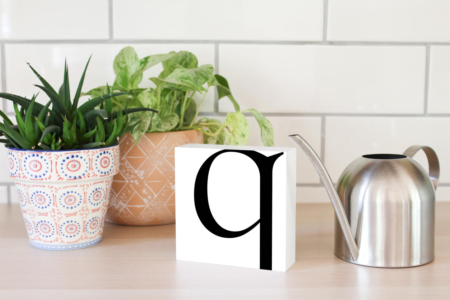 Minimal Monogram Q | Wood Block | Eaches | Min 4