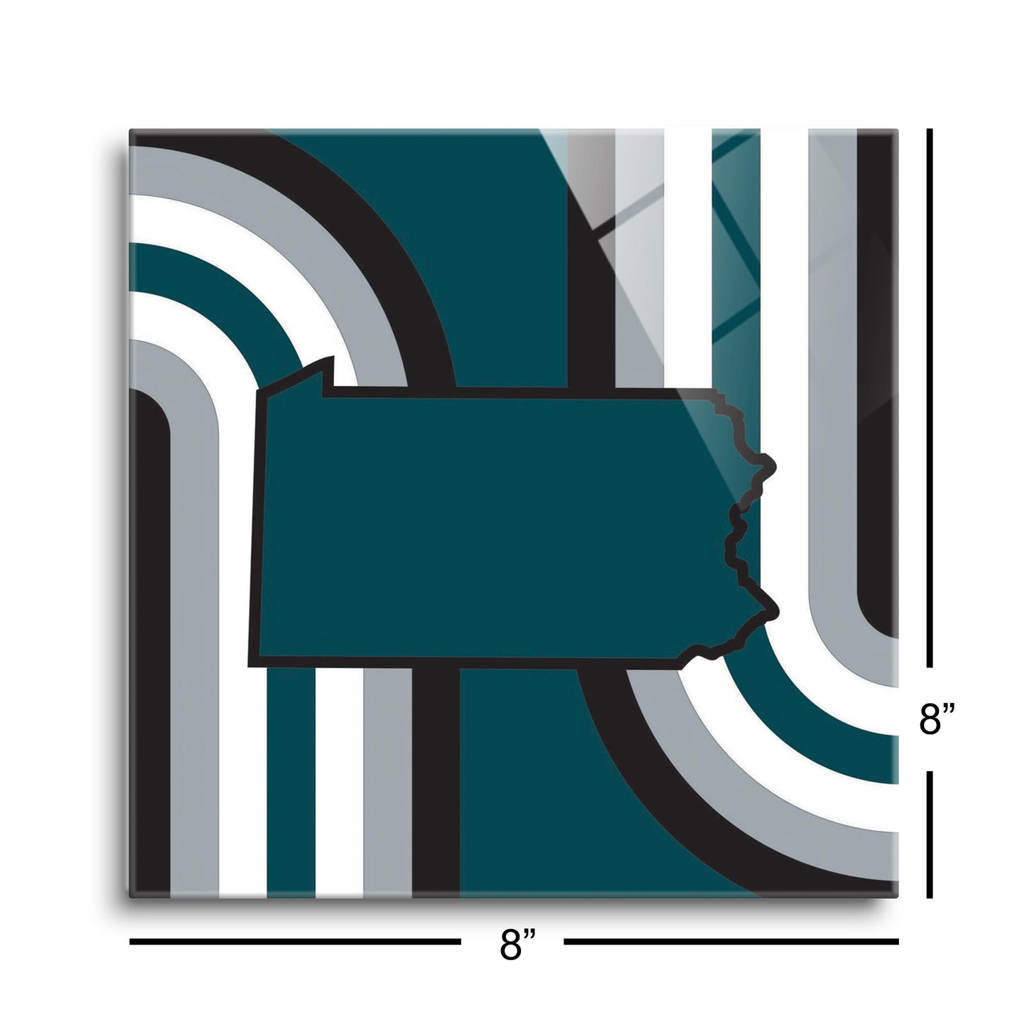 Modern Minimalist Pennsylvania Retro Shape | Hi-Def Glass Art | Eaches | Min 2