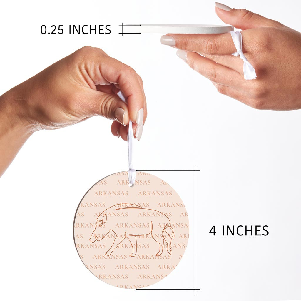 Modern Minimalist Arkansas Hog Line Drawing| Wood Ornament | Eaches | Min 6