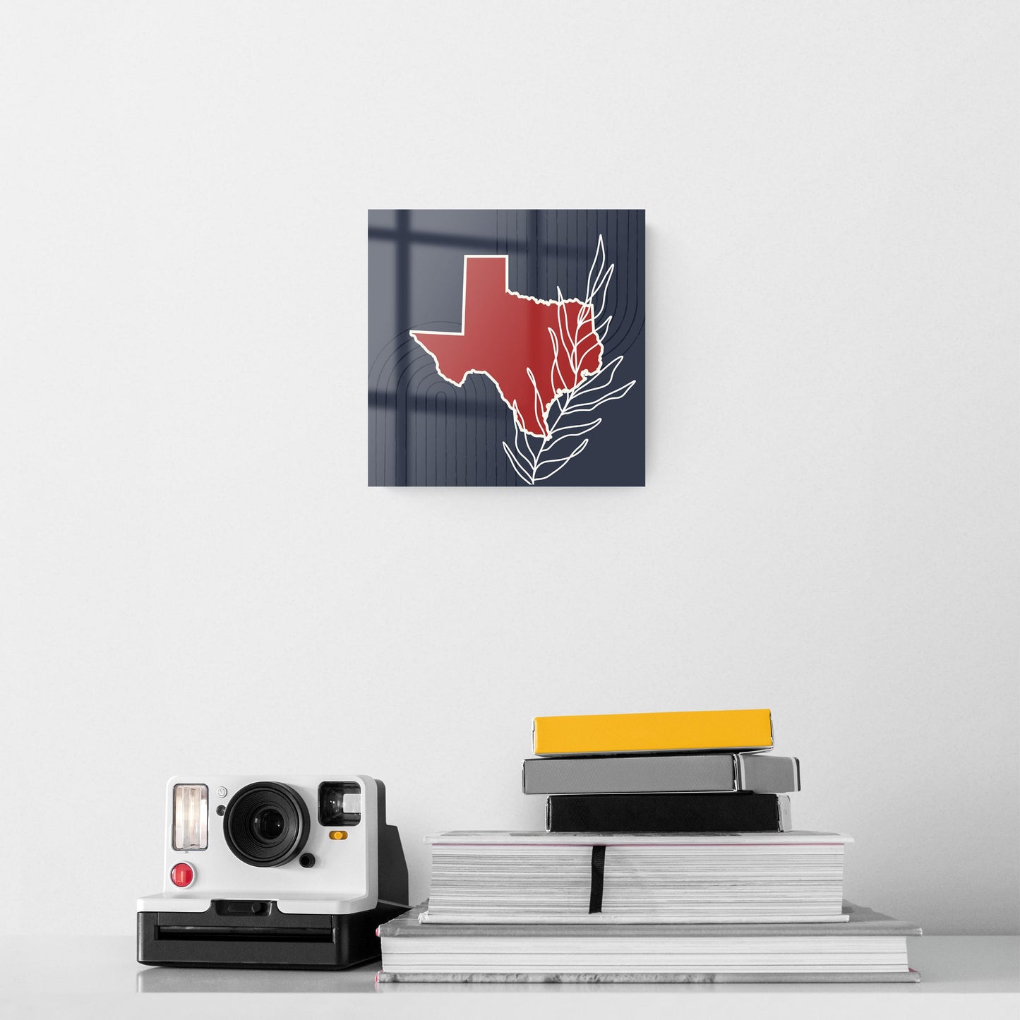 Modern Minimalist Texas Colors Shape Leaf | Hi-Def Glass Art | Eaches | Min 2