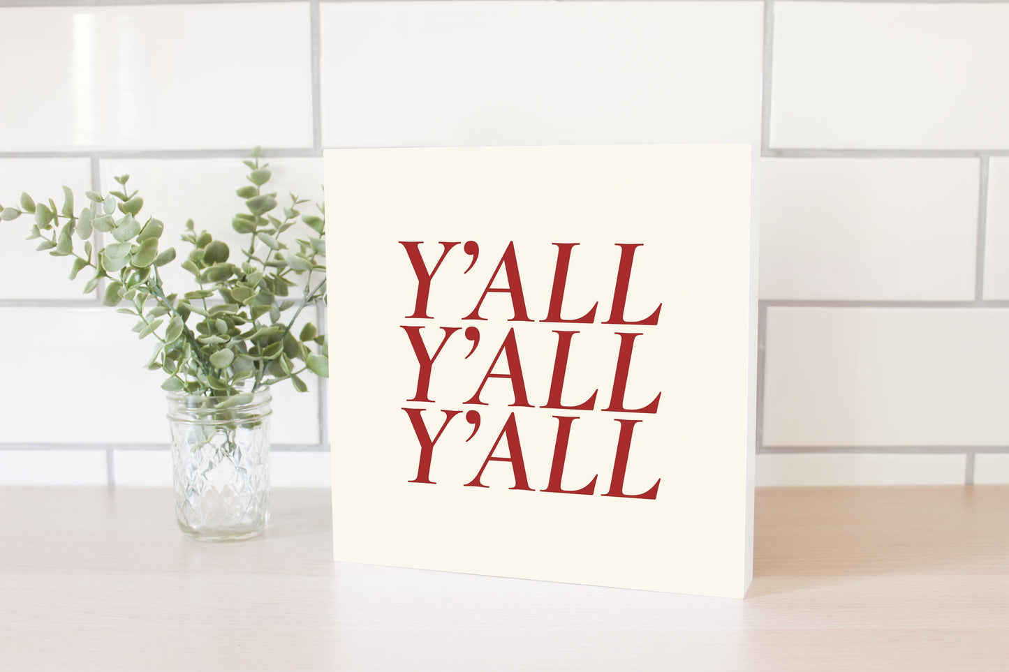 Modern Minimalist Texas Colors Yall | Wood Block | Eaches | Min 2