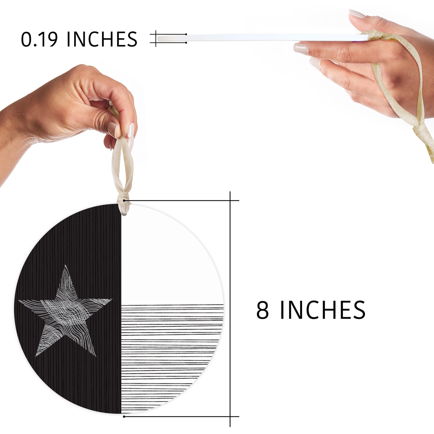 Modern Texas State Flag Abstract Lines | Wood Ornament | Eaches | Min 1