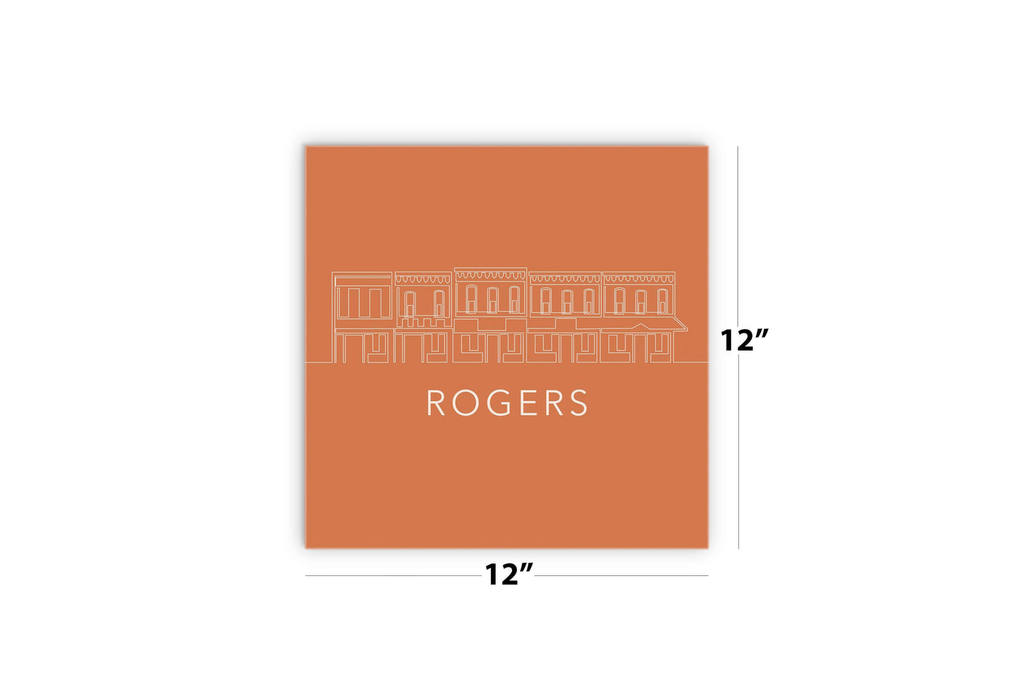 Modern Minimalist Arkansas Rogers Skyline | Wood Sign | Eaches | Min 2