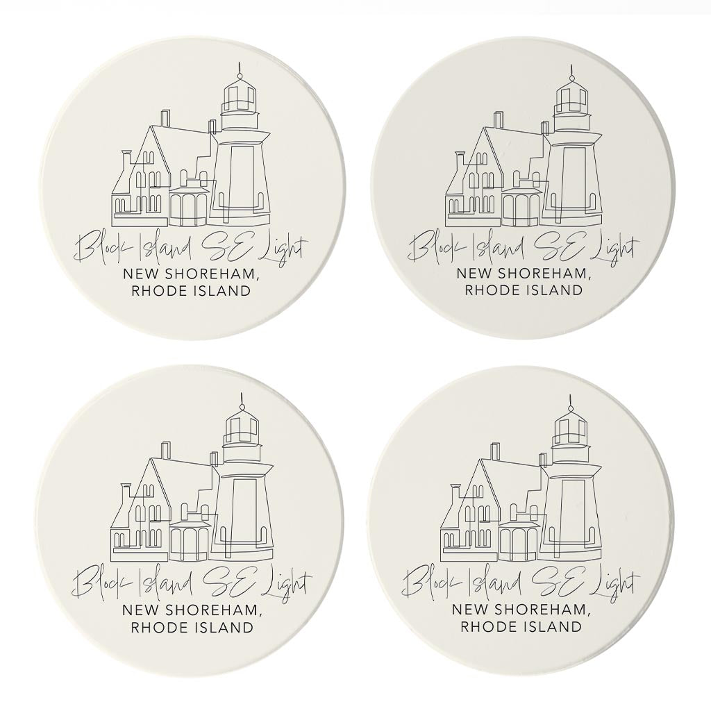 Block Island Se Light | Absorbent Coasters | Set of 4 | Min 2