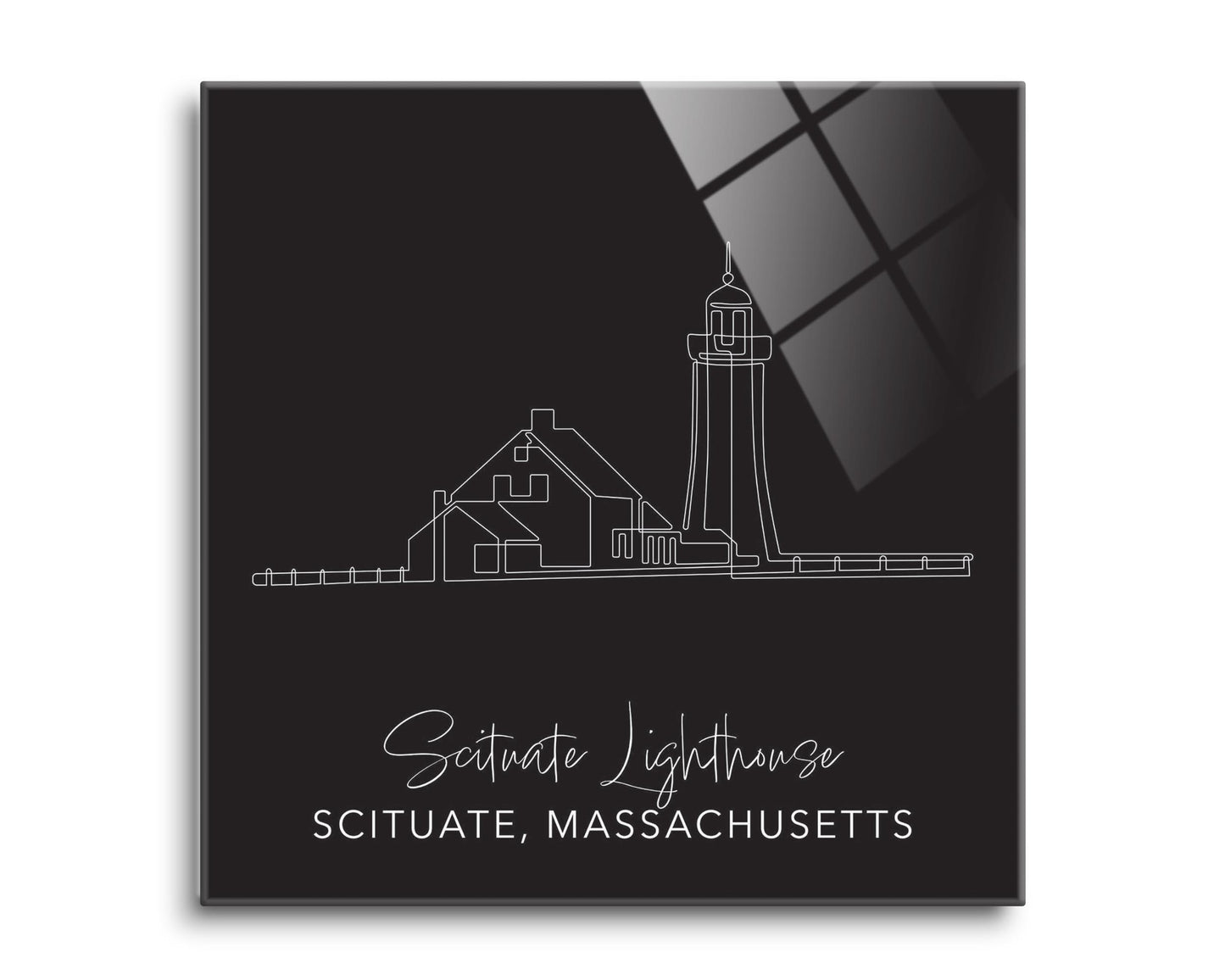 Black Scituate Lighthouse | Hi-Def Glass Art | Eaches | Min 2