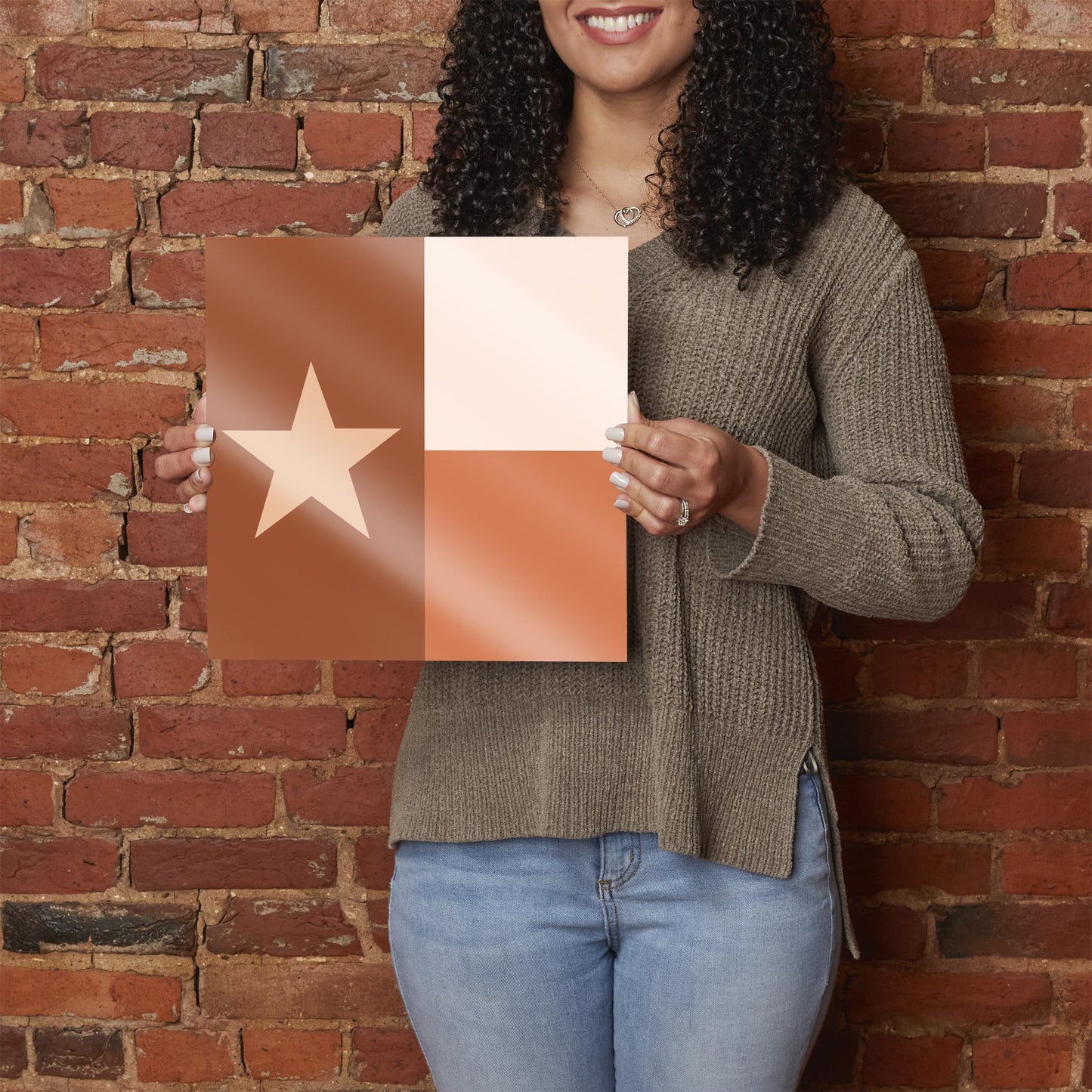 Modern Minimalist Texas State Flag | Hi-Def Glass Art | Eaches | Min 1