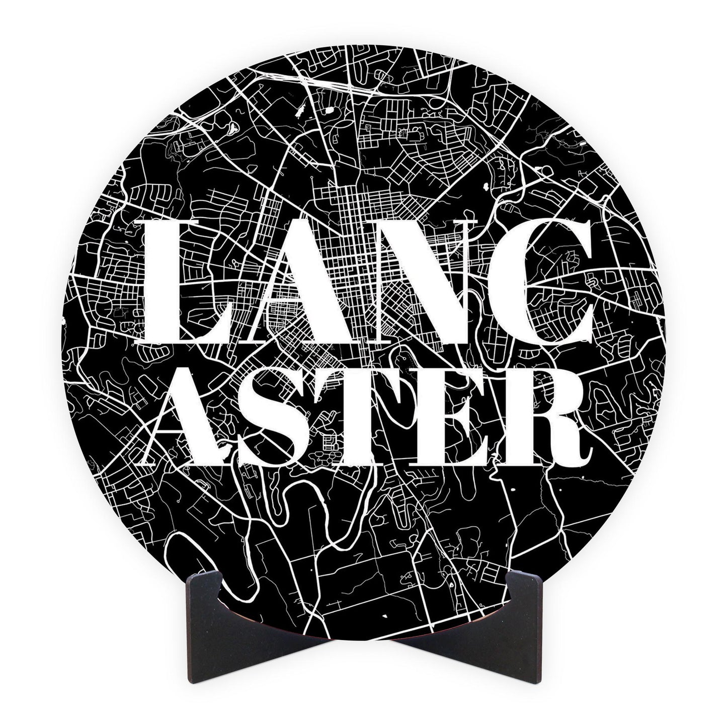 Minimalistic B&W Pennsylvania Lancaster Map | Wood Sign | Eaches | Min 1