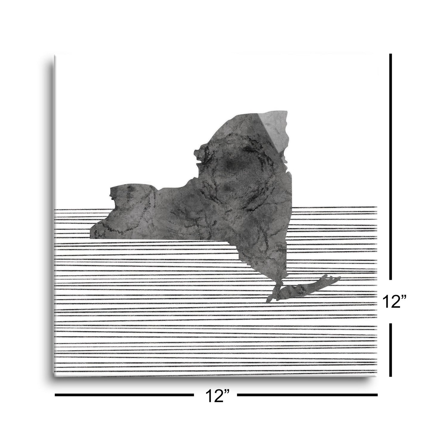 Minimalistic B&W New York Shape Straight Lines | Hi-Def Glass Art | Eaches | Min 1