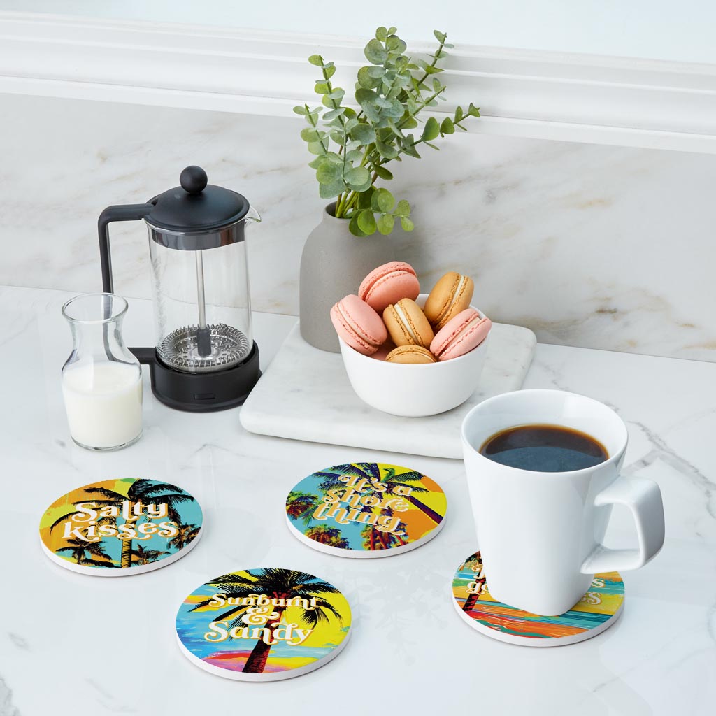 Bright Florida Palm Trees| Absorbent Coasters | Set of 4 | Min 2