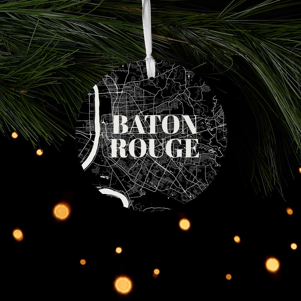 Modern Louisiana Baton Rouge Map| Wood Ornament | Eaches | Min 6