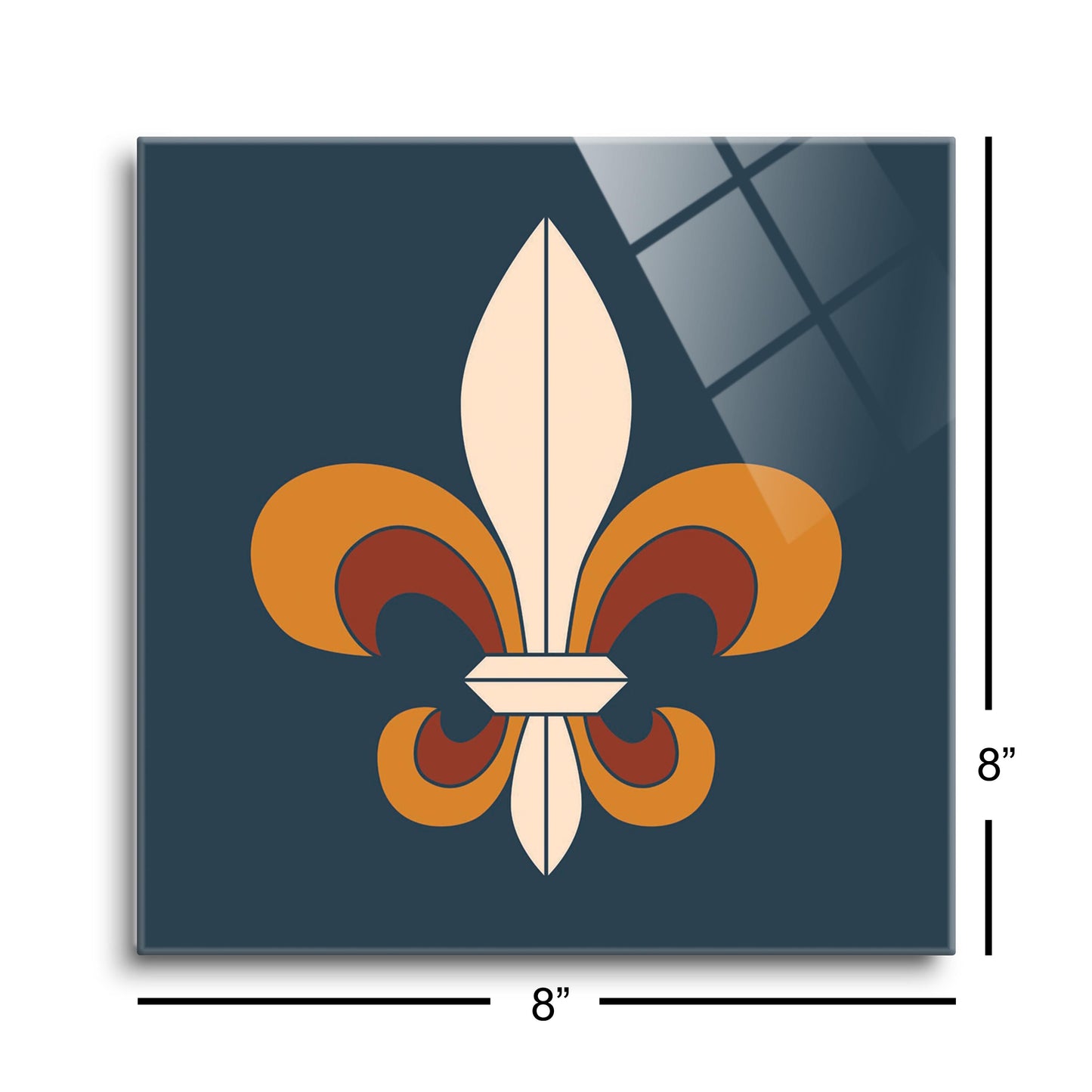 Modern Minimalist Louisiana Colorful Fleu De Lis | Hi-Def Glass Art | Eaches | Min 2