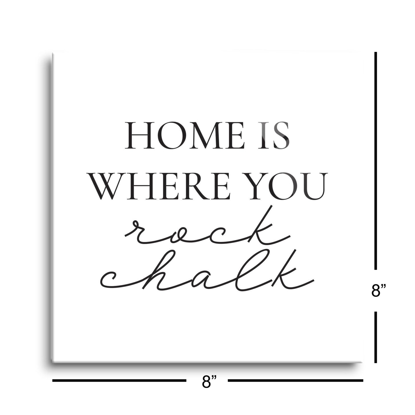 Minimalist B&W Kansas Rock Chalk | Hi-Def Glass Art | Eaches | Min 2