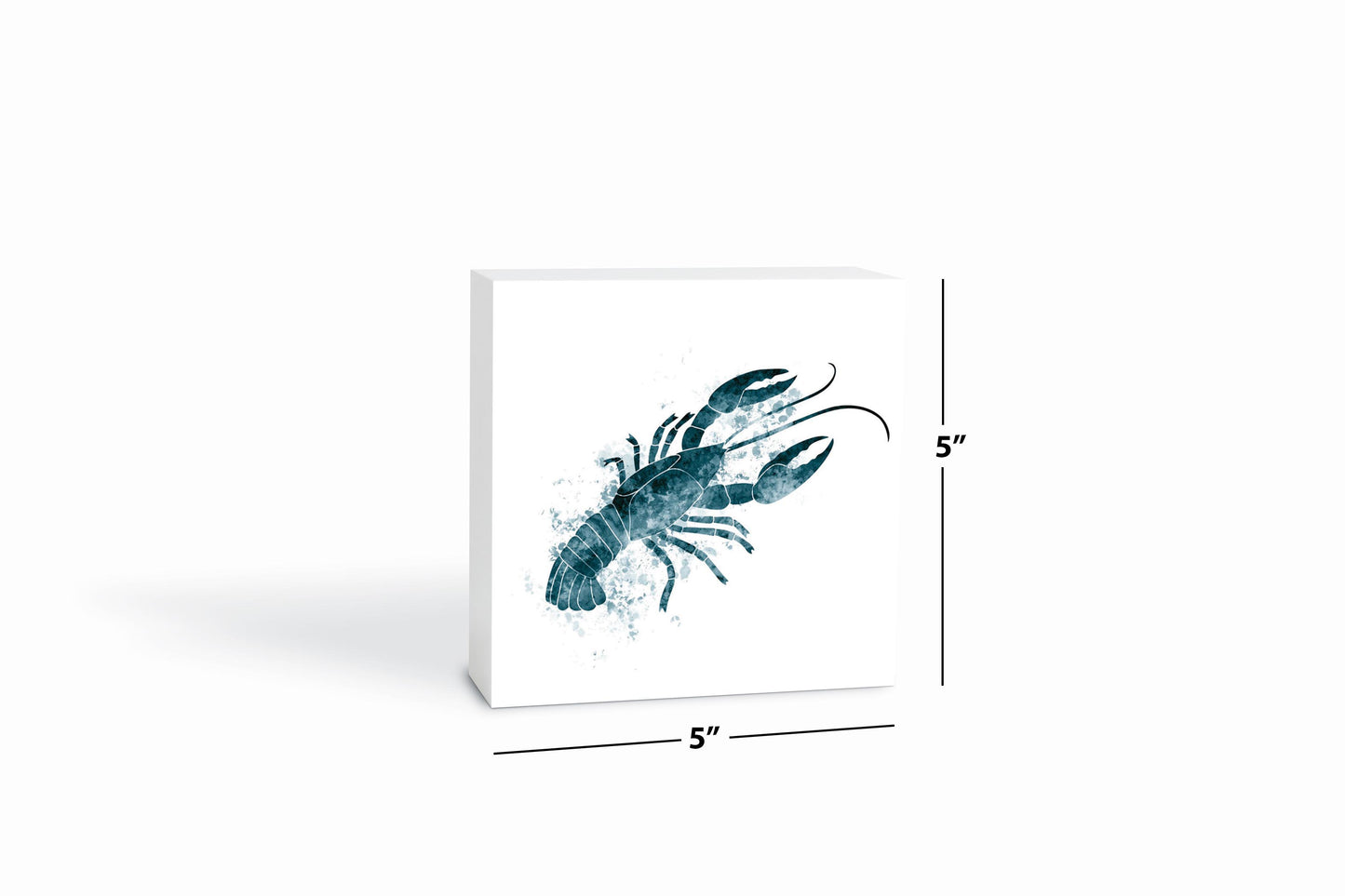 Blue White Water Color Crawfish | Wood Block | Eaches | Min 4
