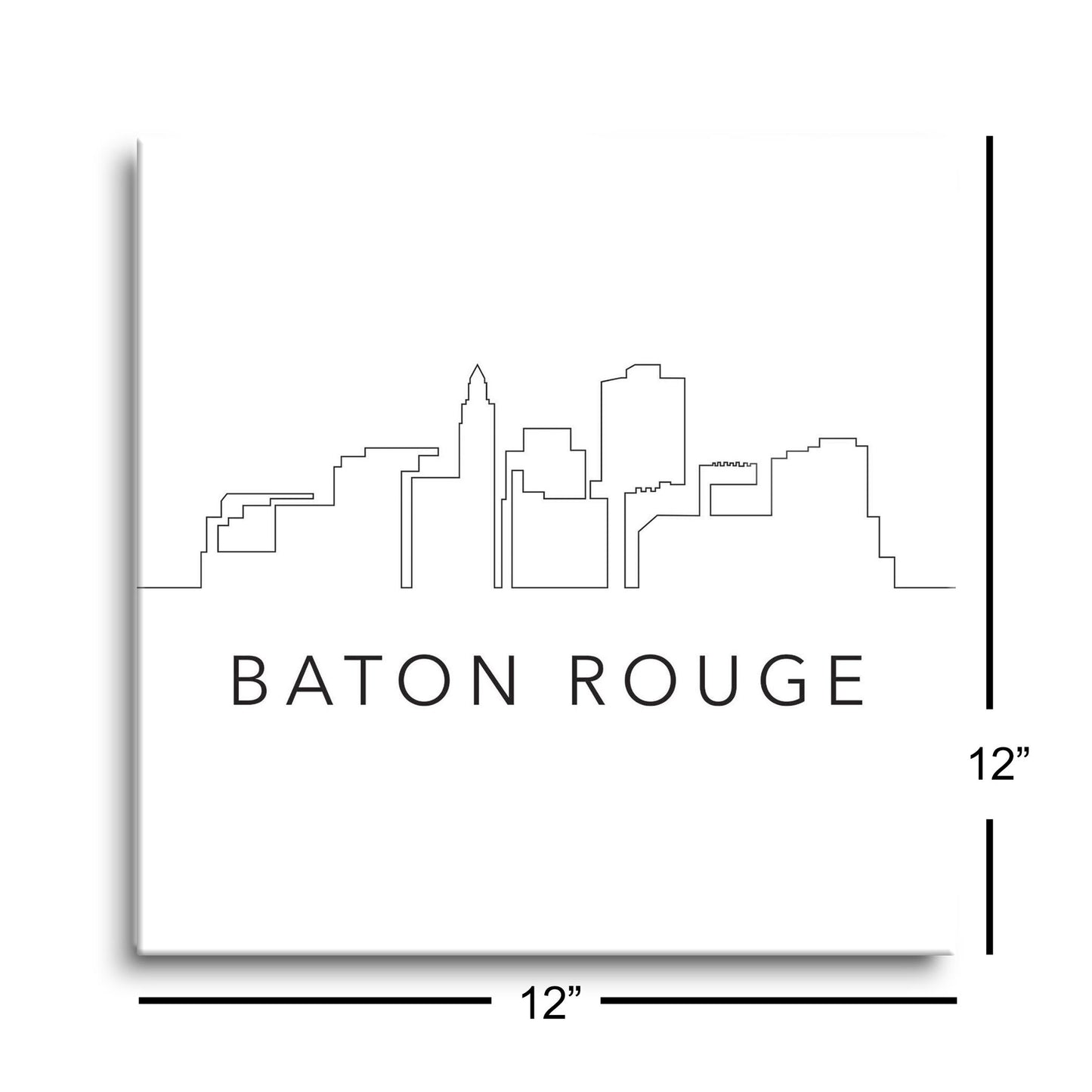 Modern Louisiana Baton Rouge City Line Drawing | Hi-Def Glass Art | Eaches | Min 1