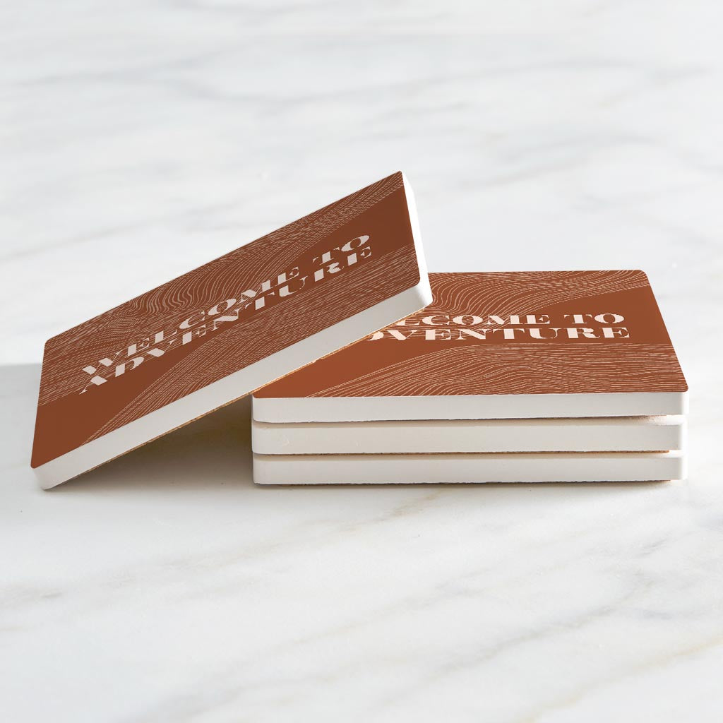 Modern Minimalist Pennsylvania Adventure Quip | Absorbent Coasters | Set of 4 | Min 2