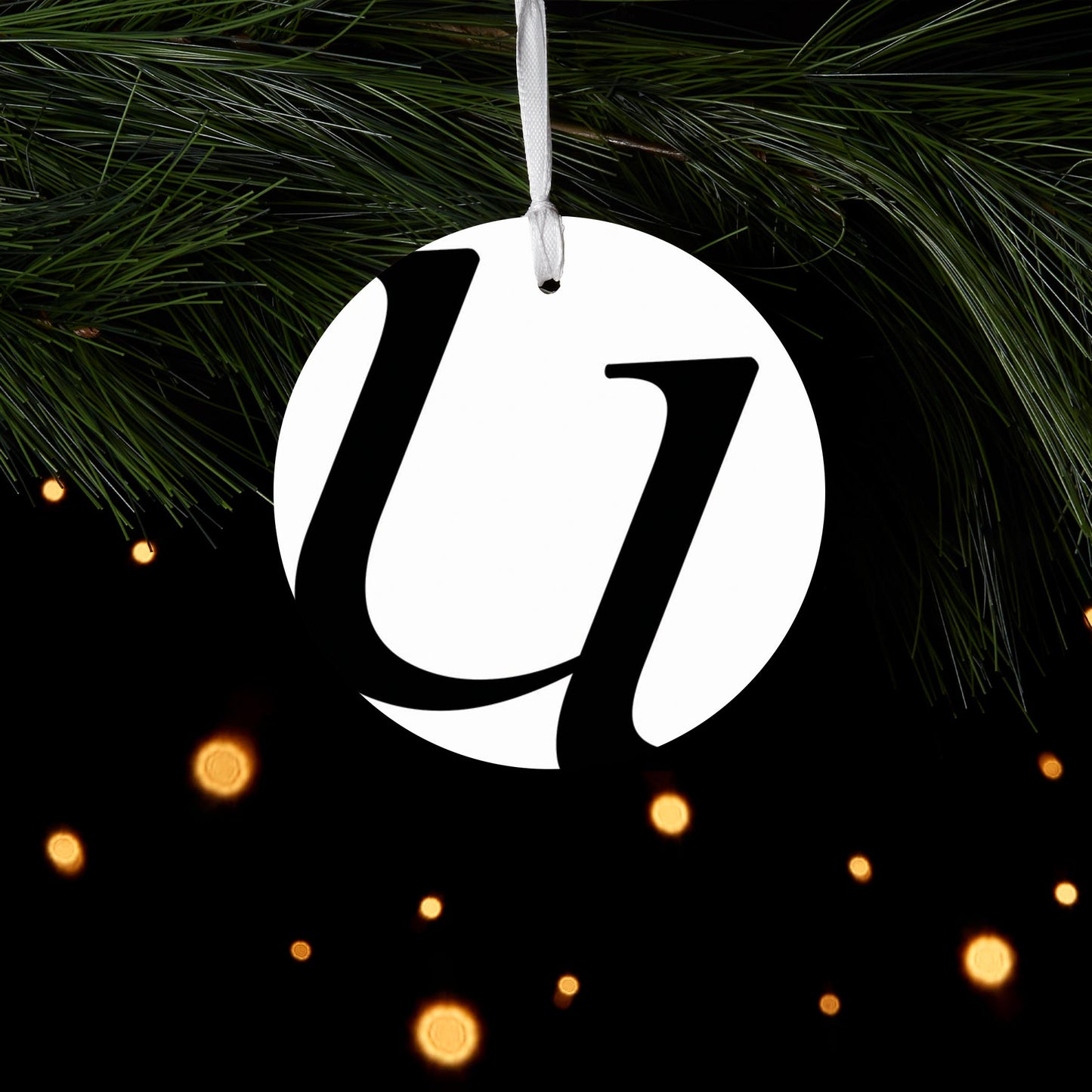 Minimalist Monogram U Circle| Wood Ornament | Eaches | Min 6