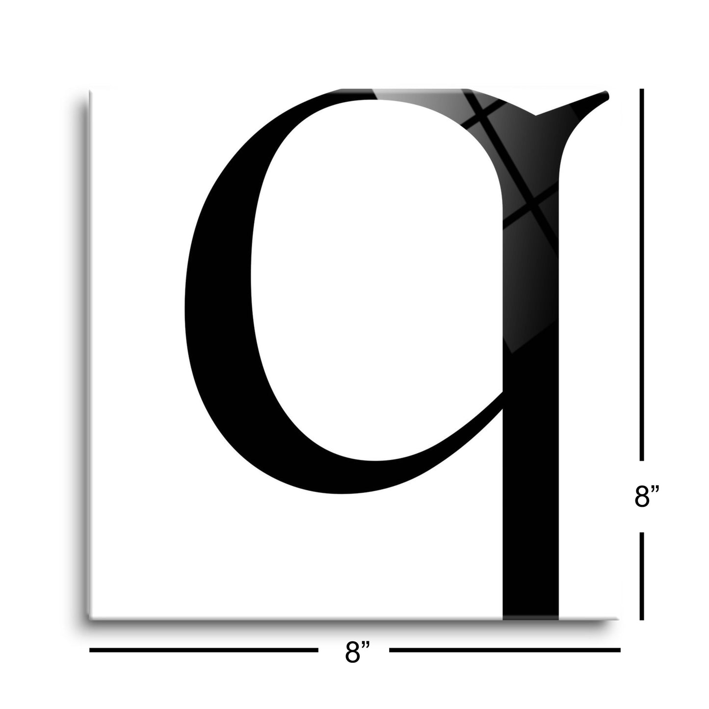 Minimal Monogram Q | Hi-Def Glass Art | Eaches | Min 2