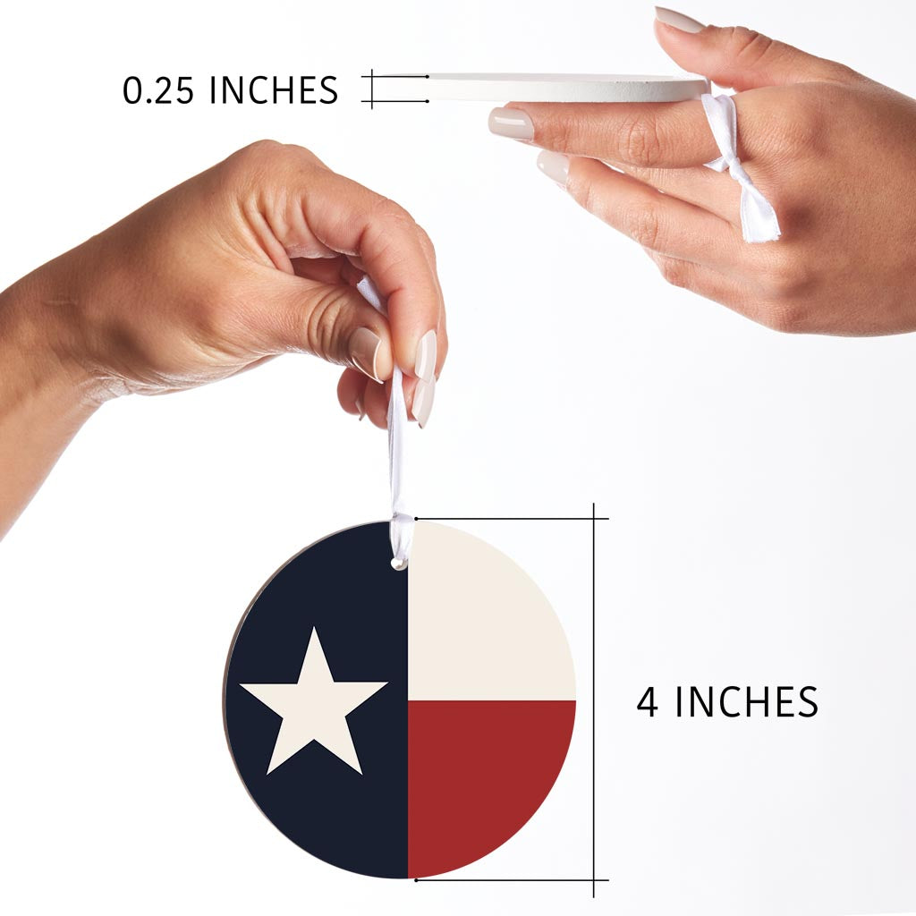 Modern Minimalist Texas Colors Flag | Wood Ornament | Eaches | Min 6