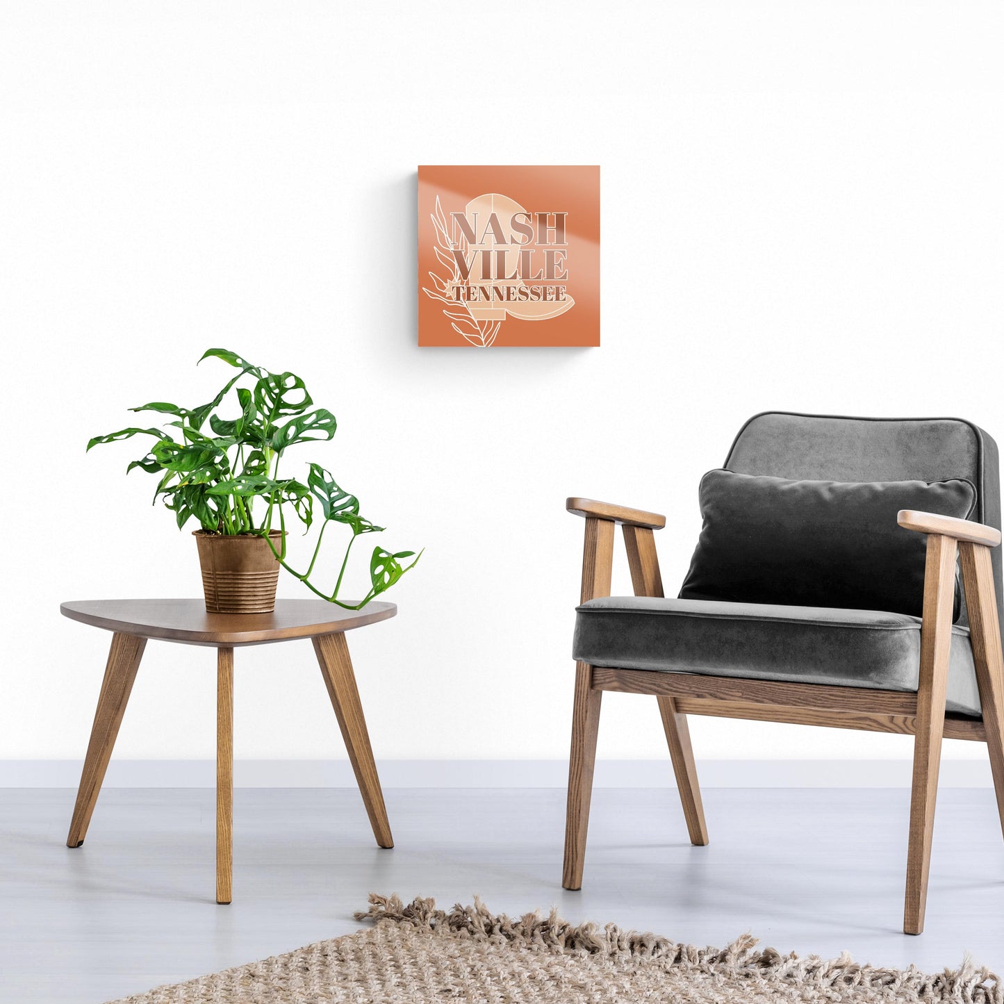 Modern Minimalist Tennessee Nashville Boot | Hi-Def Glass Art | Eaches | Min 1