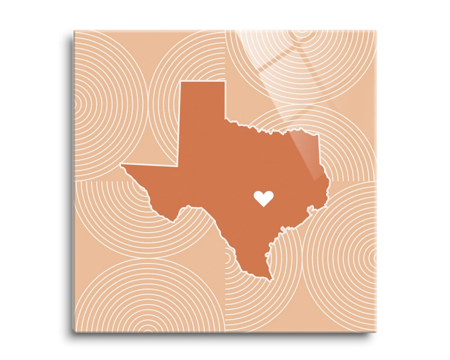 Modern Minimalist Texas Austin Heart | Hi-Def Glass Art | Eaches | Min 2