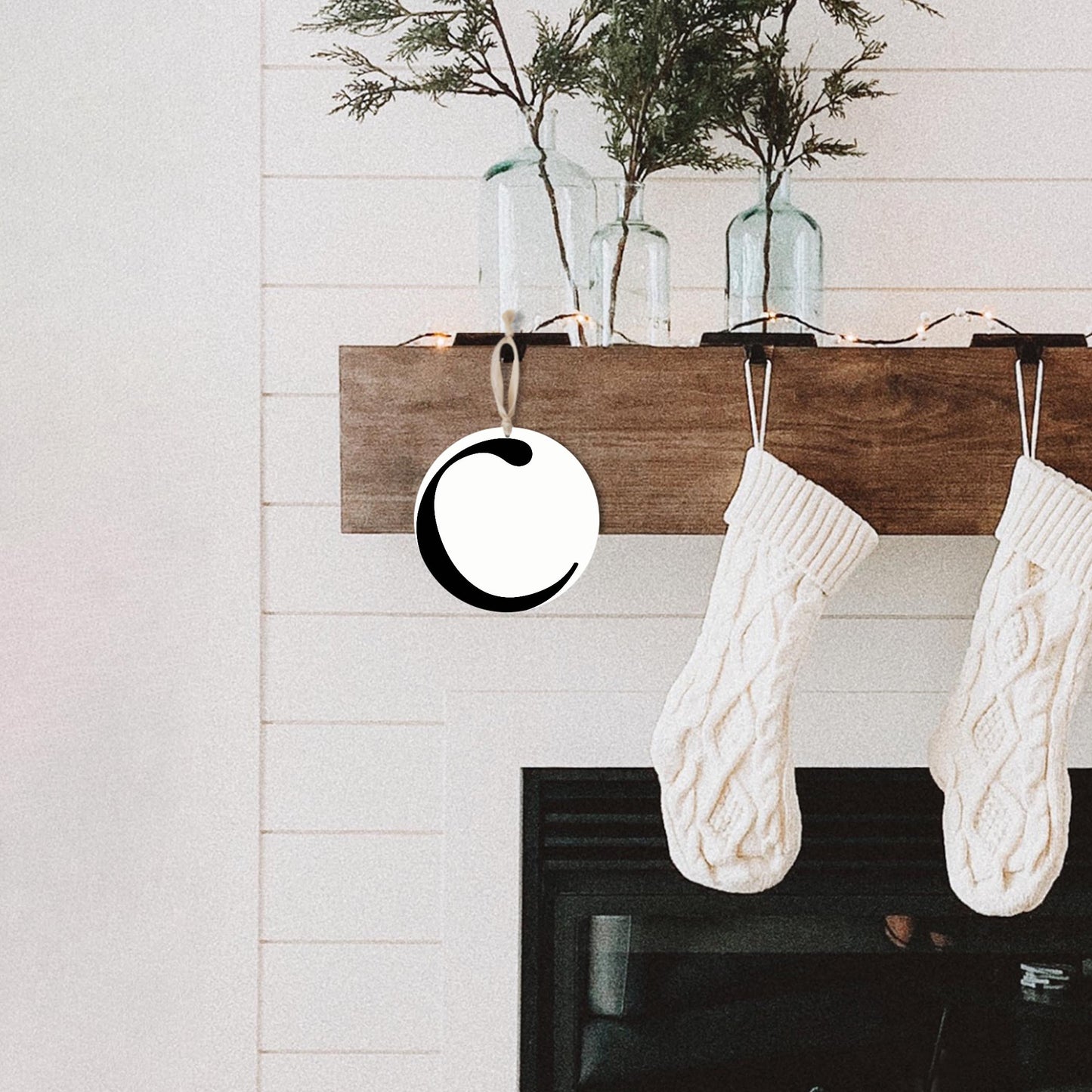 Minimalist Monogram C | Wood Ornament | Eaches | Min 1