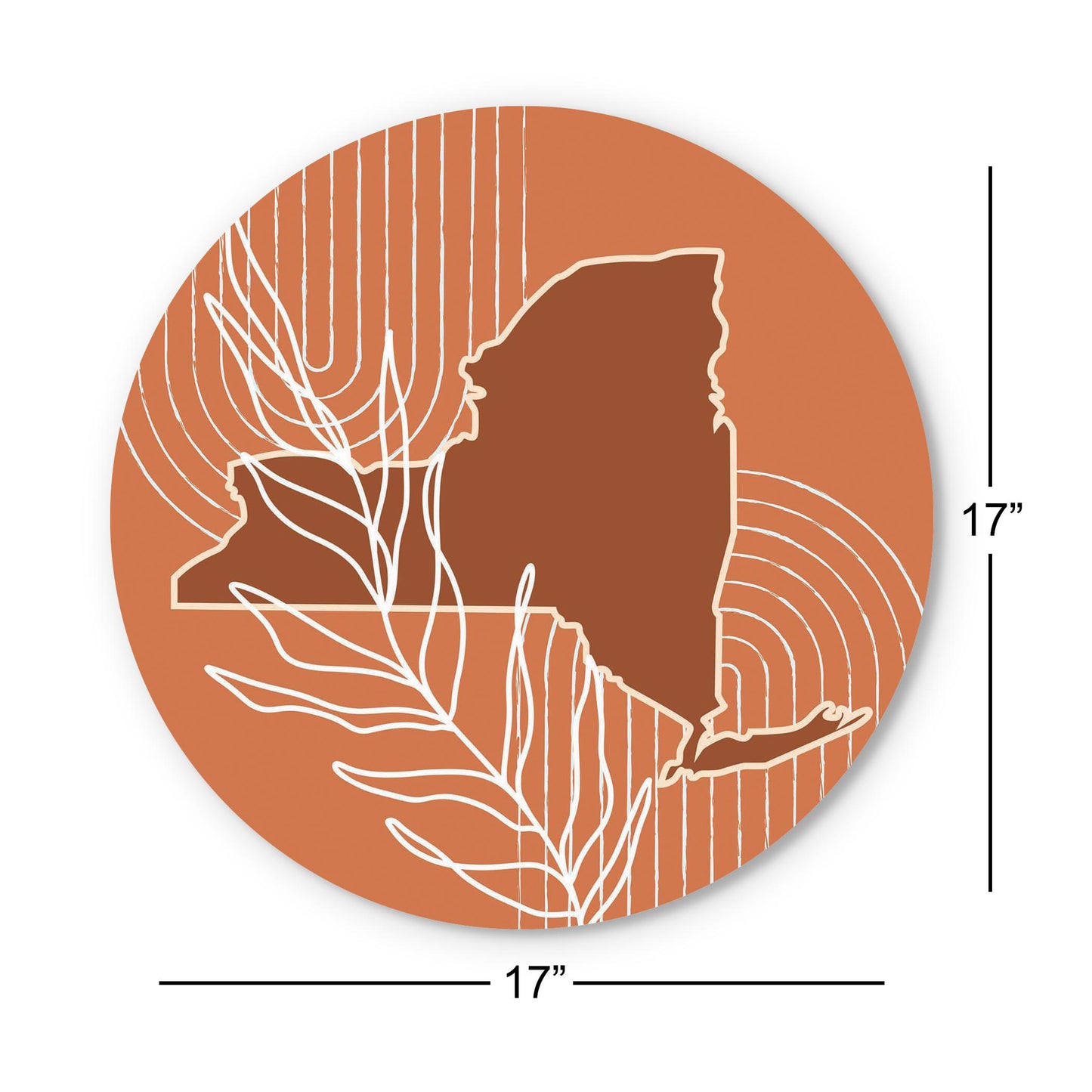 Modern Minimalist New York Shape And Leaf | Wood Sign | Eaches | Min 1