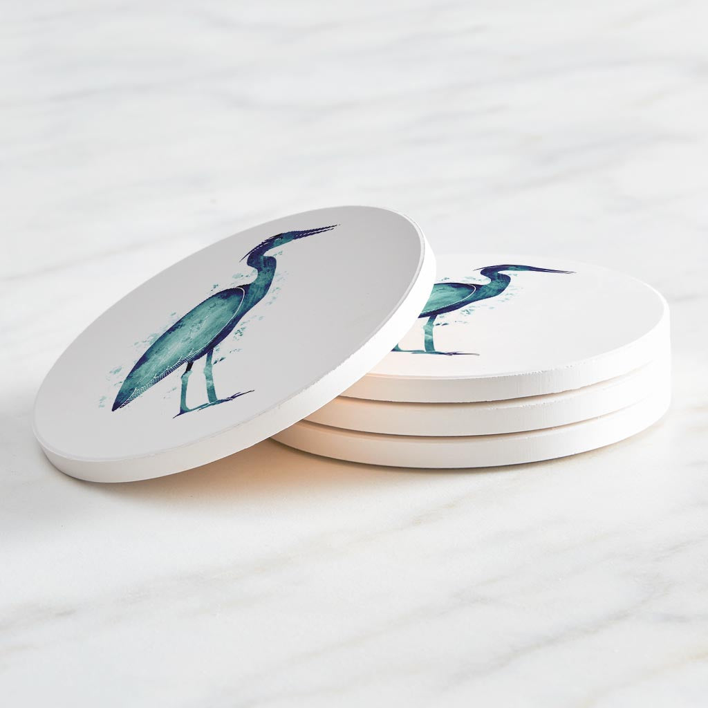 East Coast Water Color Heron| Absorbent Coasters | Set of 4 | Min 2