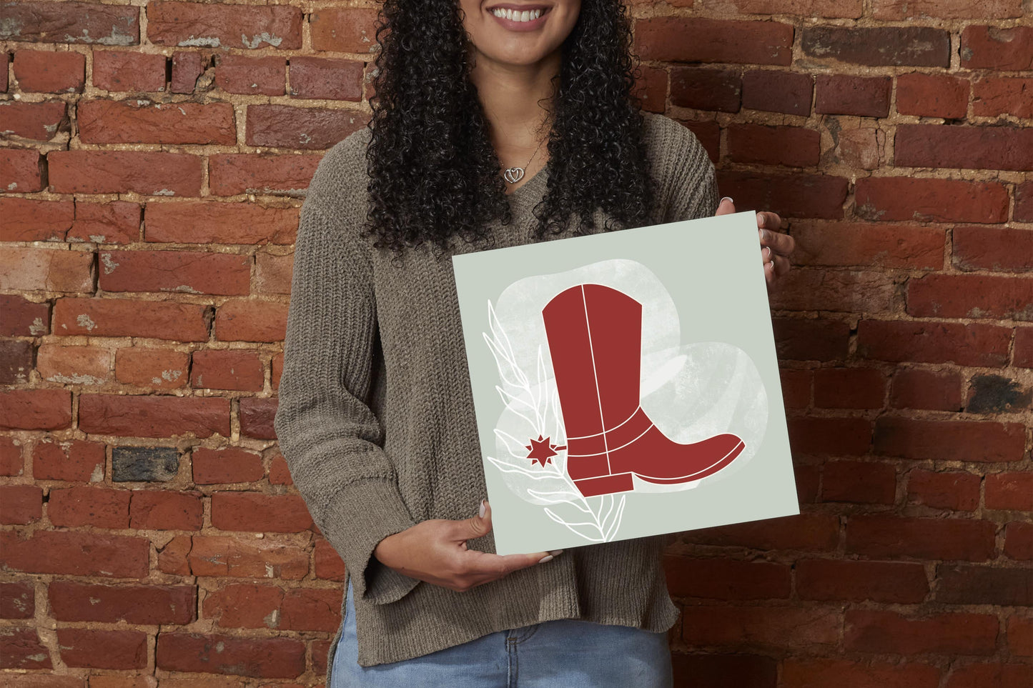 Modern Minimalist Oklahoma Boot | Wood Sign | Eaches | Min 2