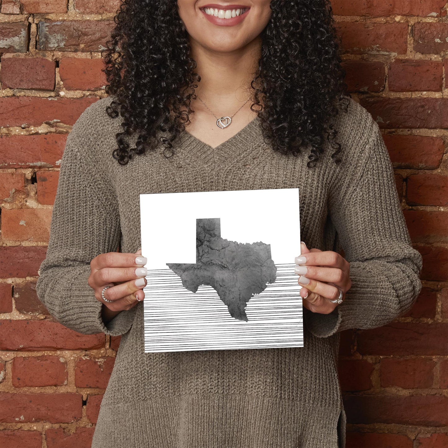 Modern Texas State Shape With Straight Lines | Hi-Def Glass Art | Eaches | Min 2