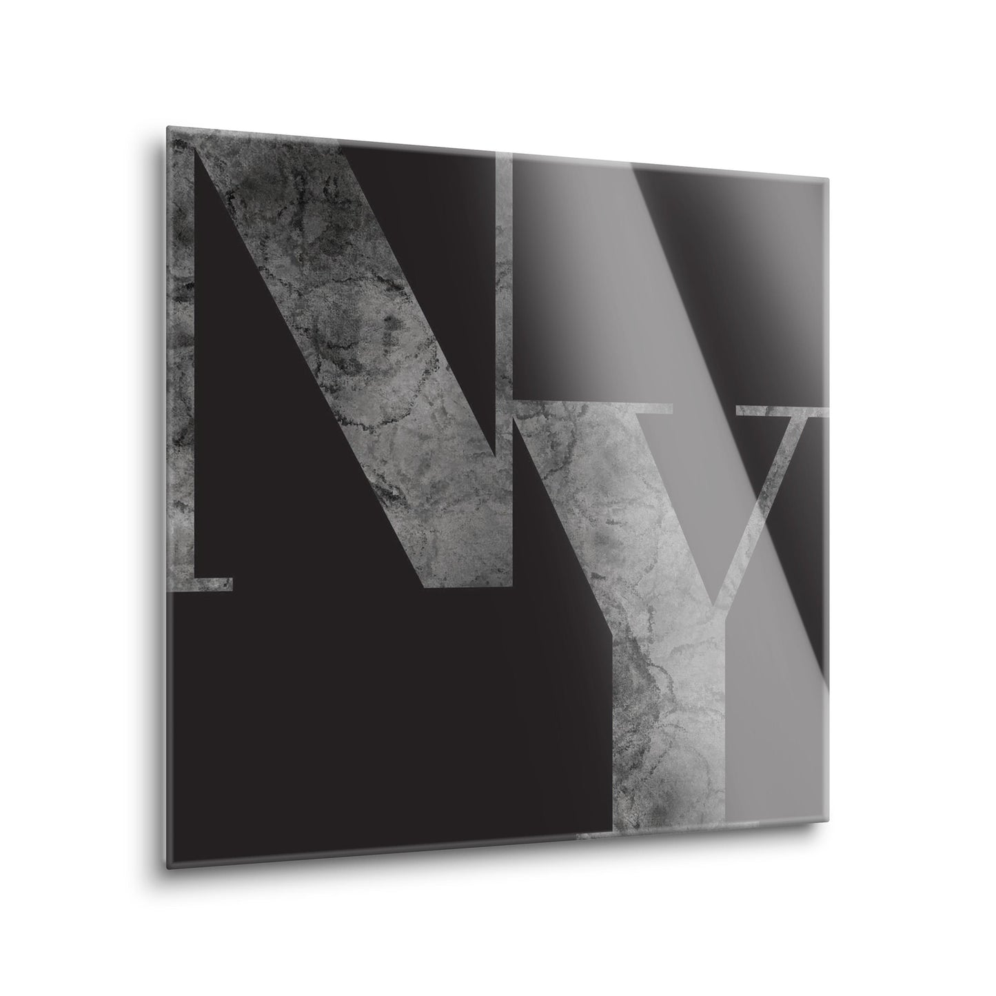 Minimalistic B&W New York Black Initials | Hi-Def Glass Art | Eaches | Min 2
