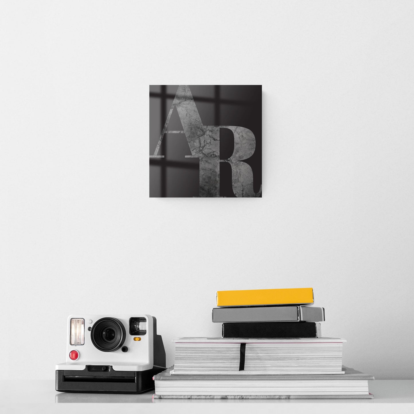 B&W Minimalist Arkansas Black Initials | Hi-Def Glass Art | Eaches | Min 2