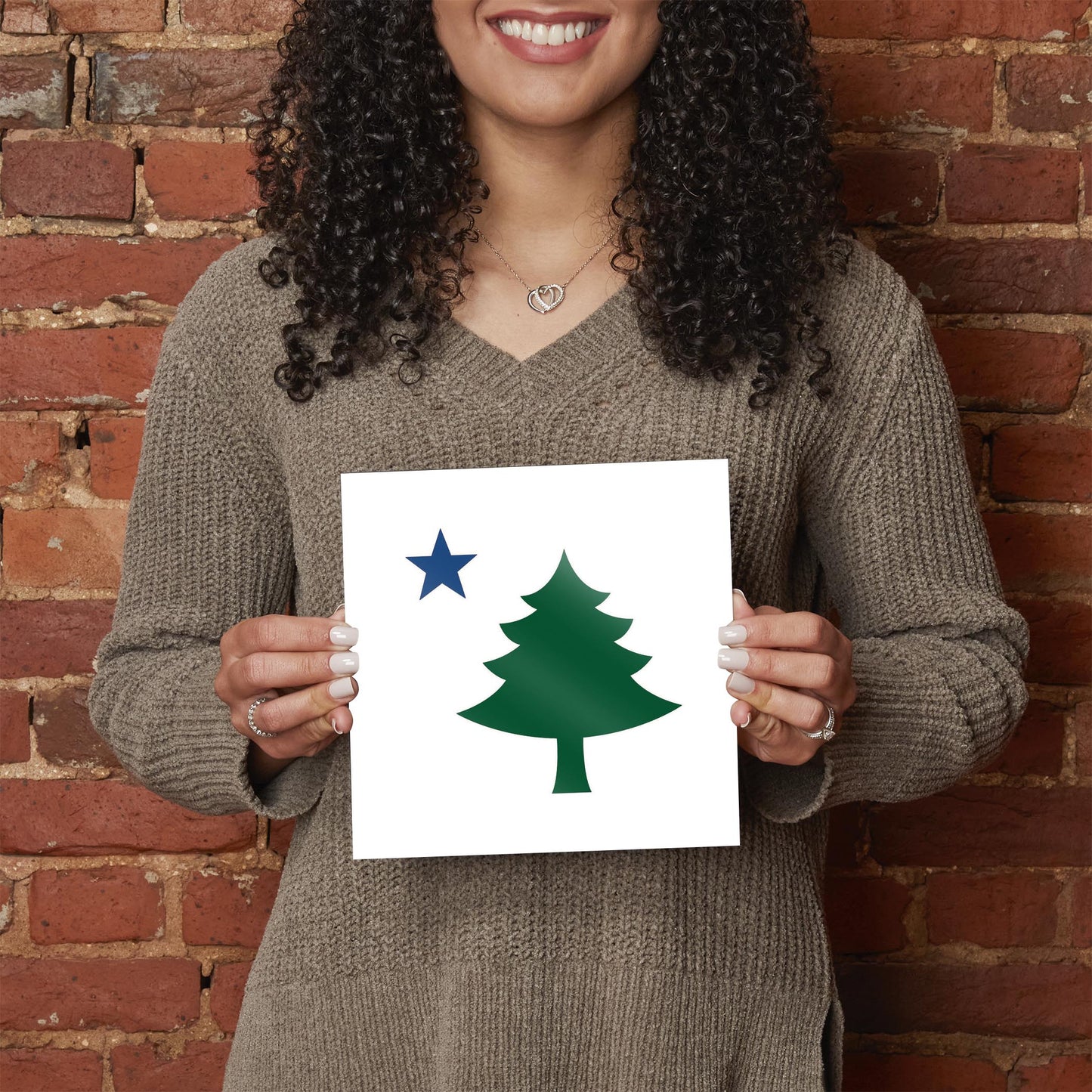 New England Star And Tree | Hi-Def Glass Art | Eaches | Min 2