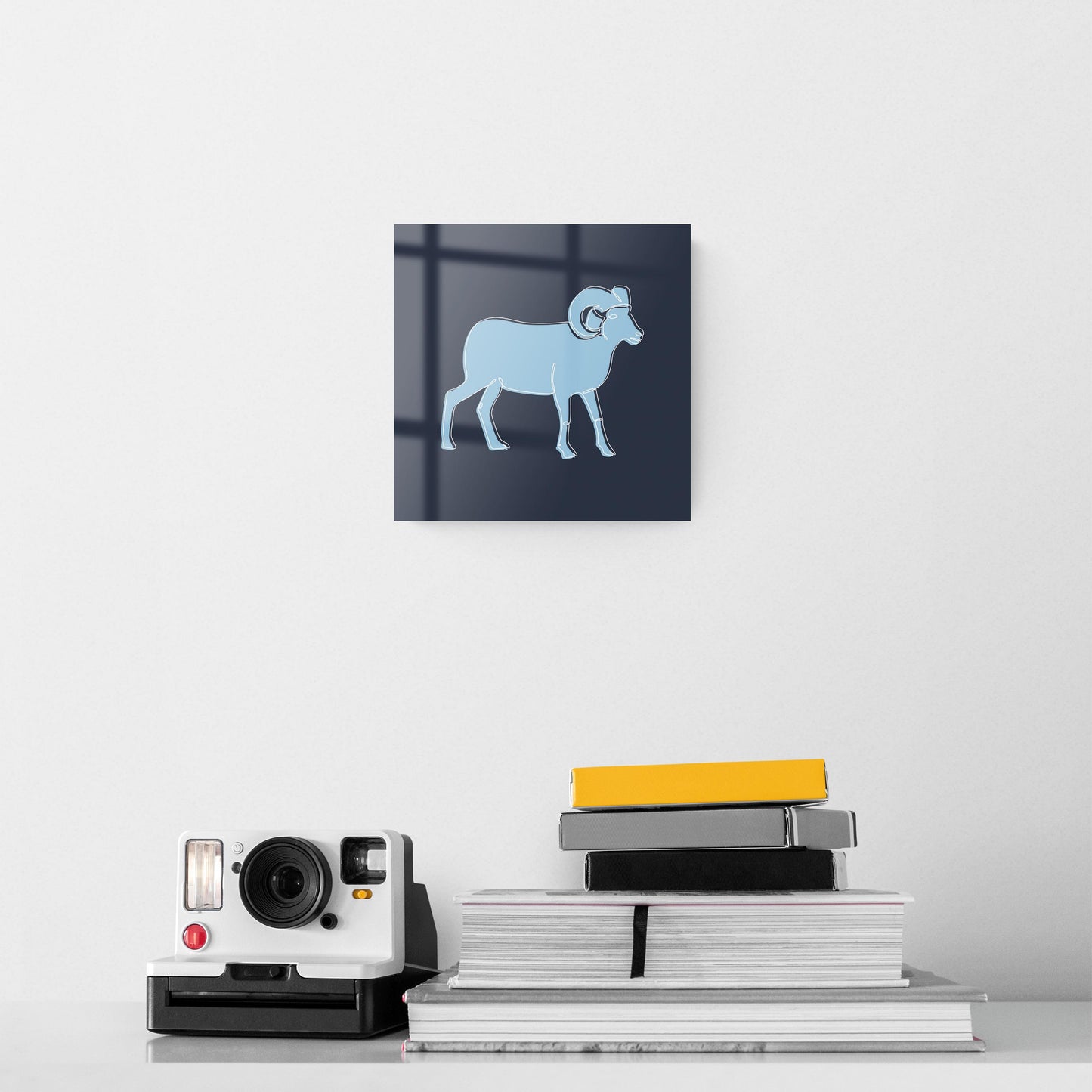 Blue Shades North Carolina Ram Line Drawing | Hi-Def Glass Art | Eaches | Min 2