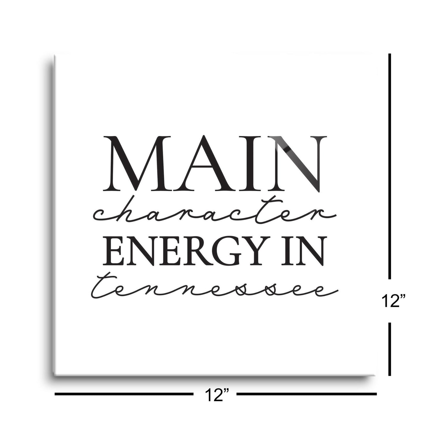 Minimalist B&W Tennessee Main Character Energy | Hi-Def Glass Art | Eaches | Min 1