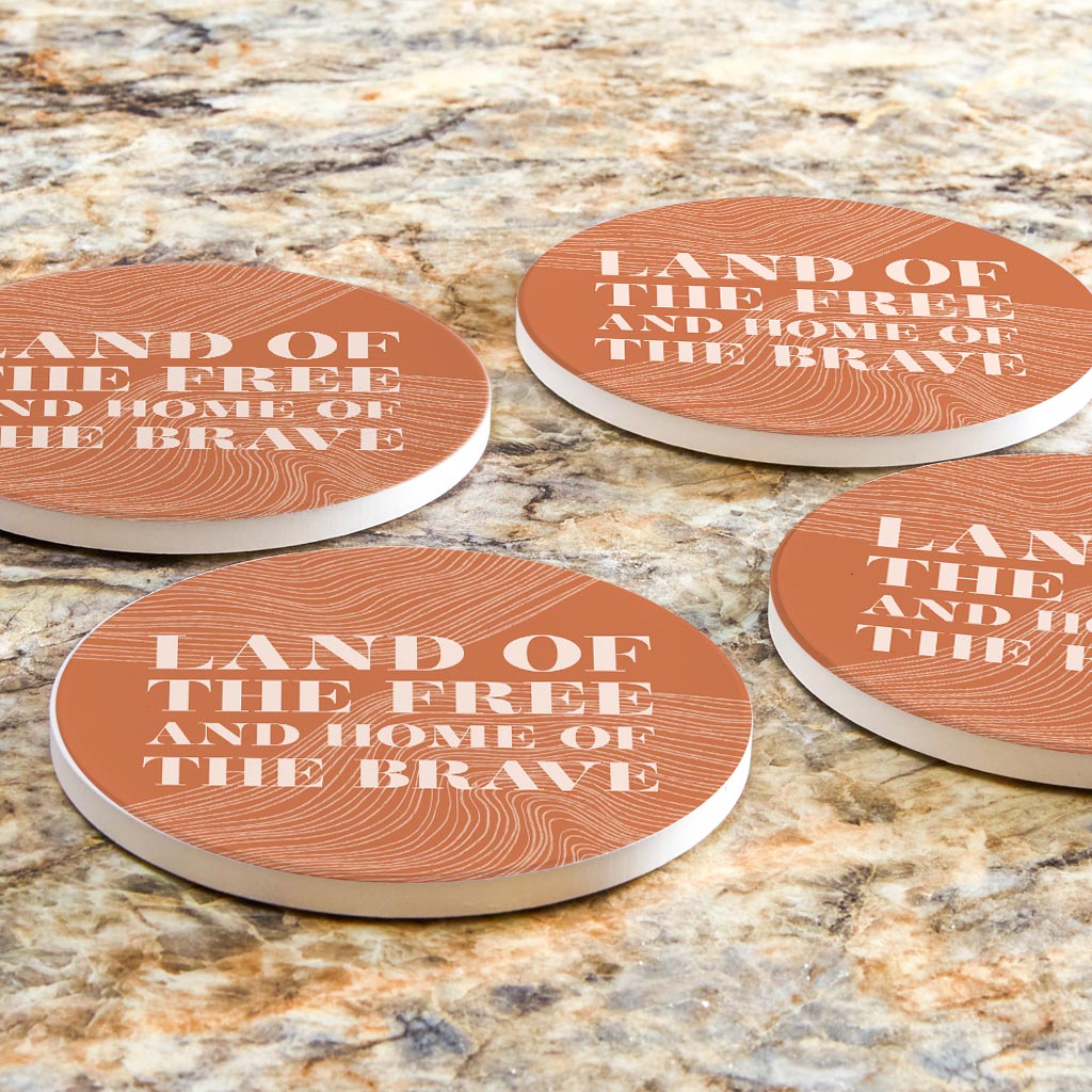 Modern Minimalist New York Free Brave | Absorbent Coasters | Set of 4 | Min 2