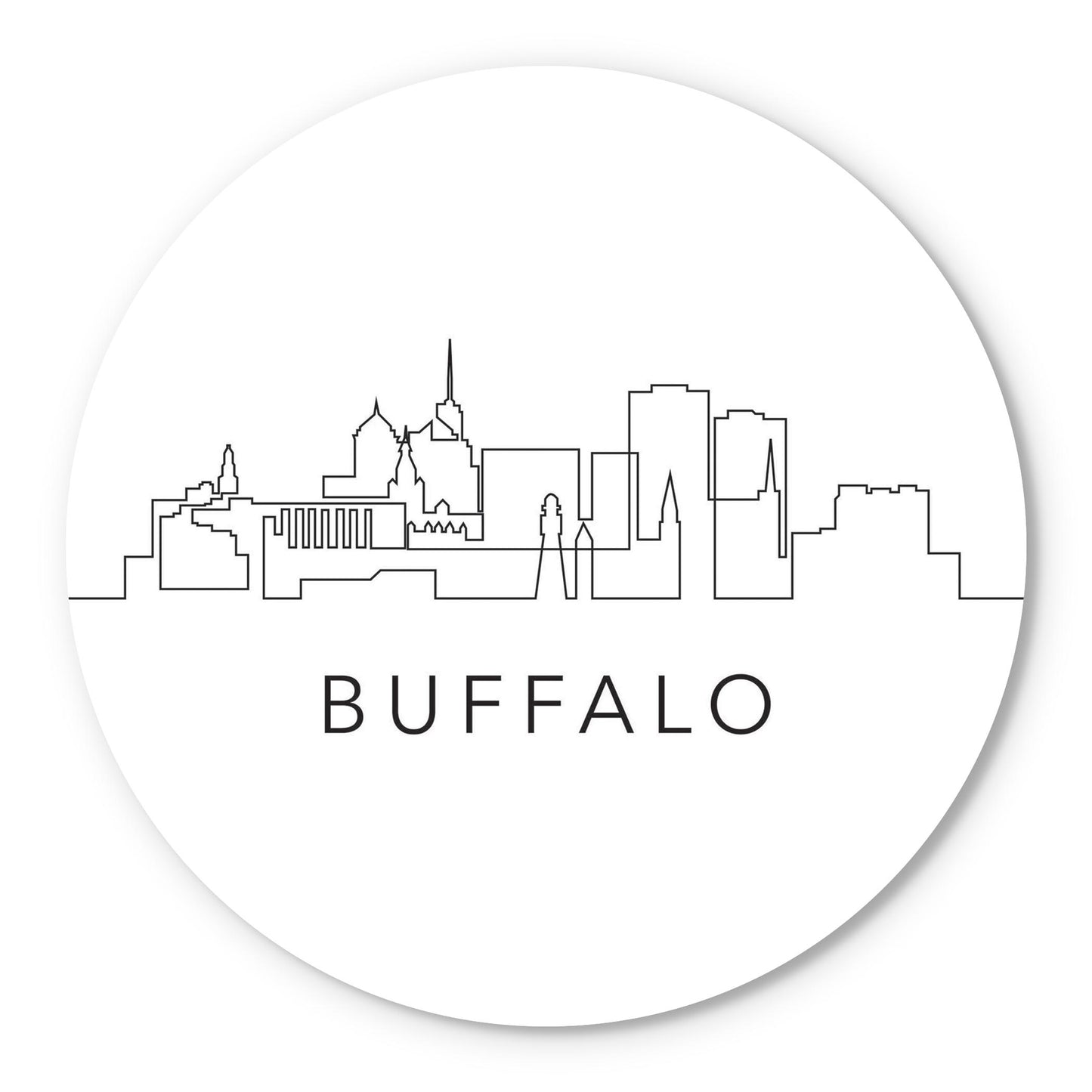Minimalistic B&W New York Buffalo Skyline | Wood Sign | Eaches | Min 1