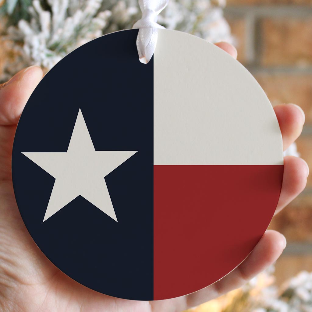 Modern Minimalist Texas Colors Flag | Wood Ornament | Eaches | Min 6