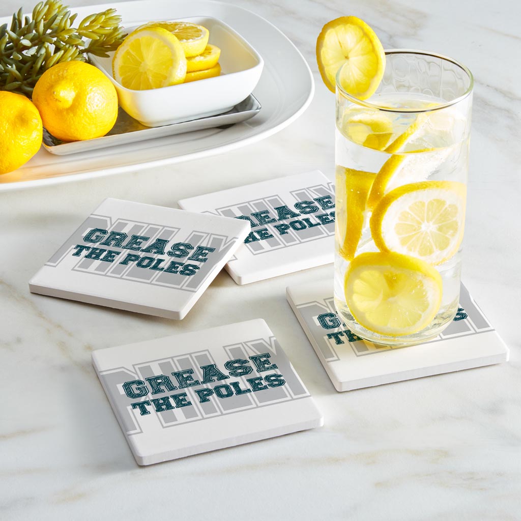 Modern Minimalist Pennsylvania Grease The Poles | Absorbent Coasters | Set of 4 | Min 2