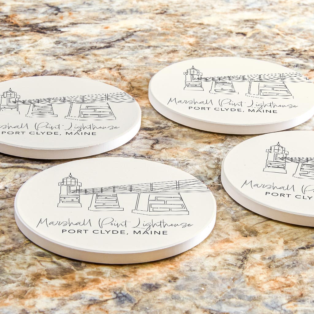 Marshall Point Lighthouse | Absorbent Coasters | Set of 4 | Min 2